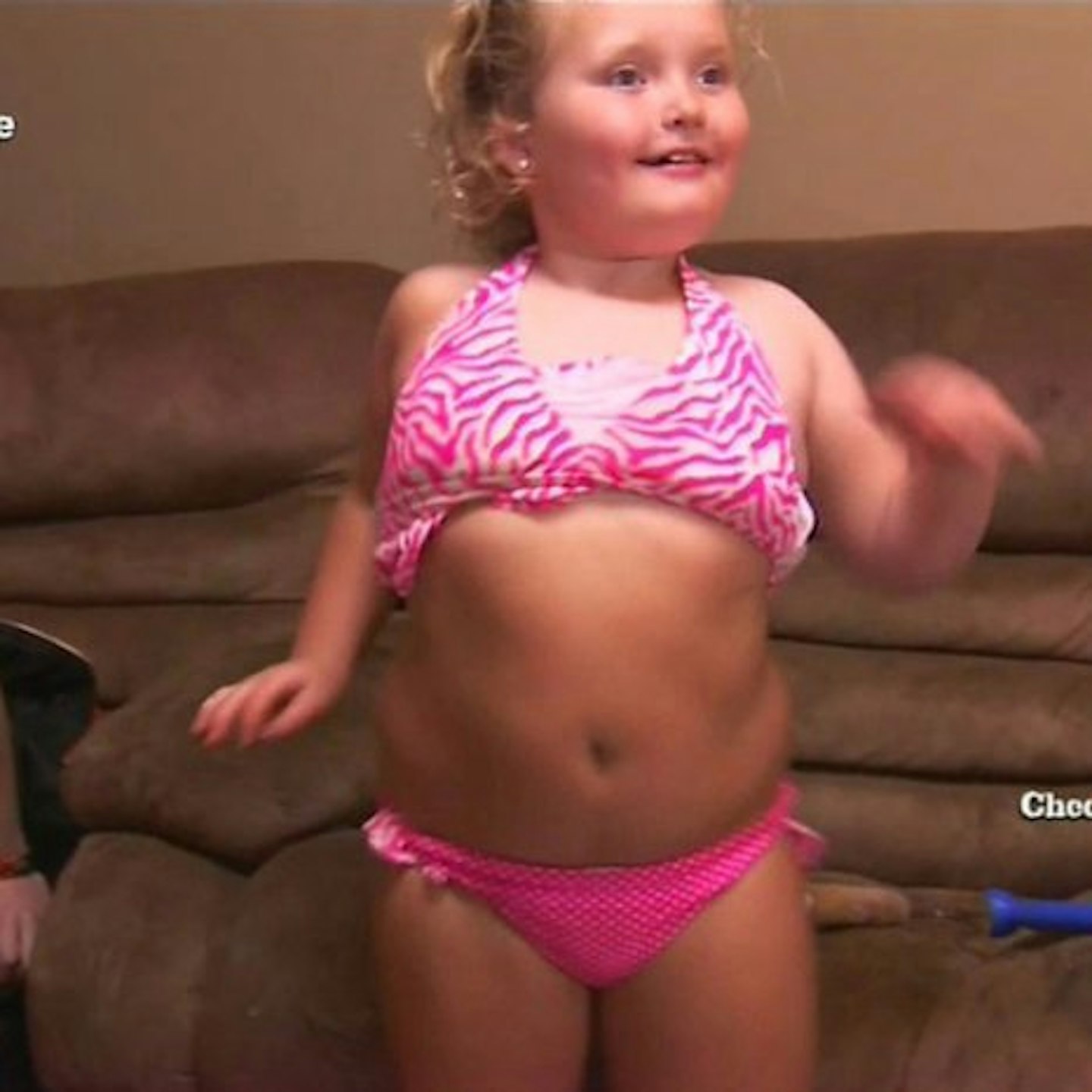 Alana 'Honey Boo Boo' Thompson getting a spray tan in a recent episode of her hit show