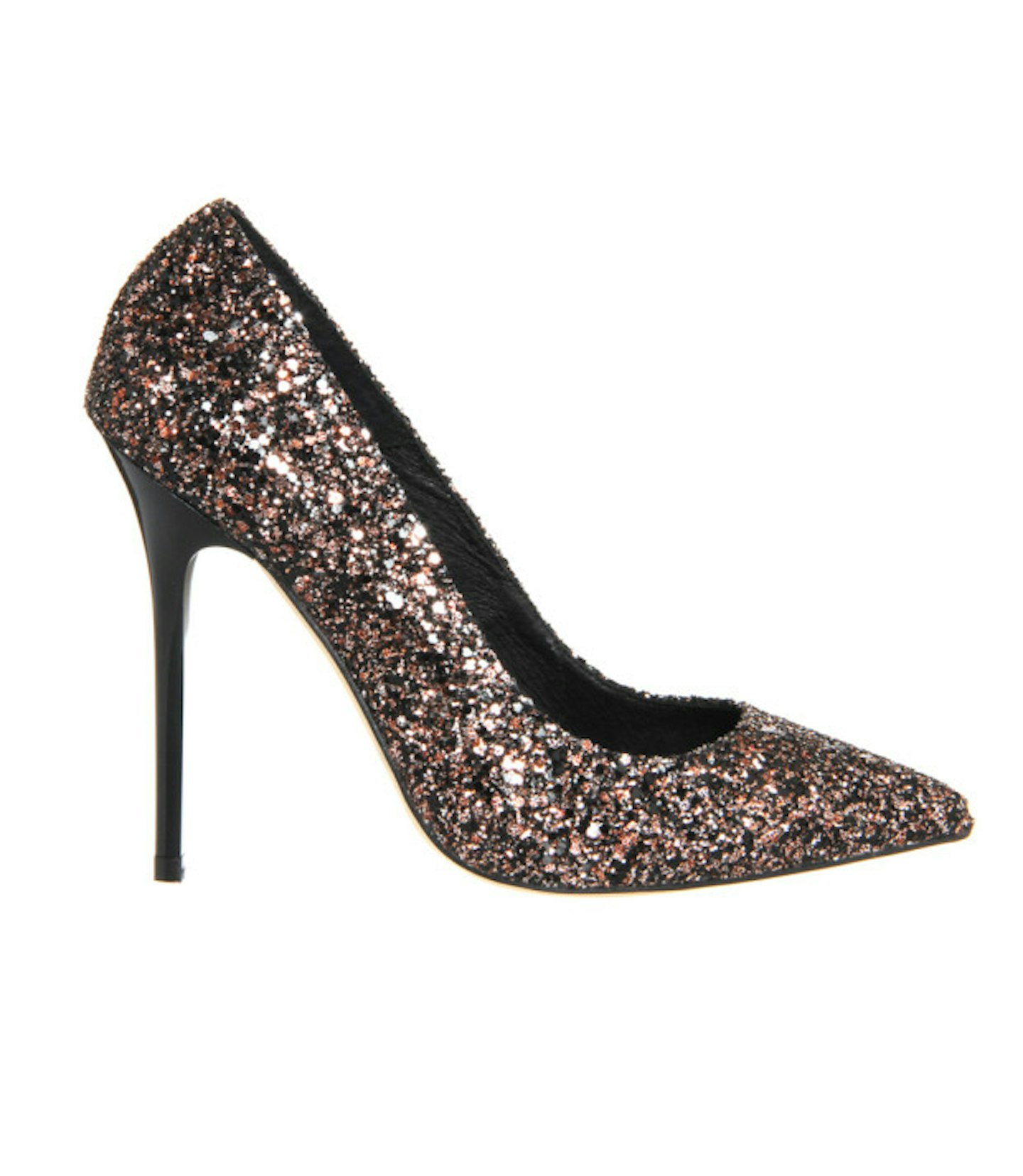 Bronze glitter heels