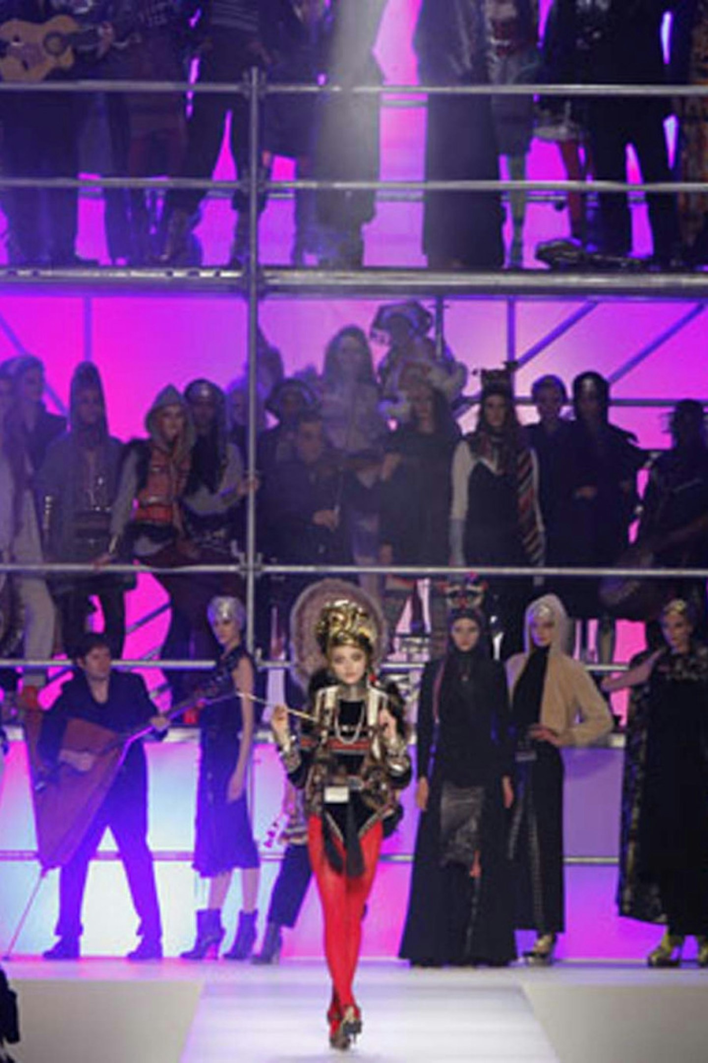 Sasha Pivovarova leads the Gaultier girl gang in 2010.
