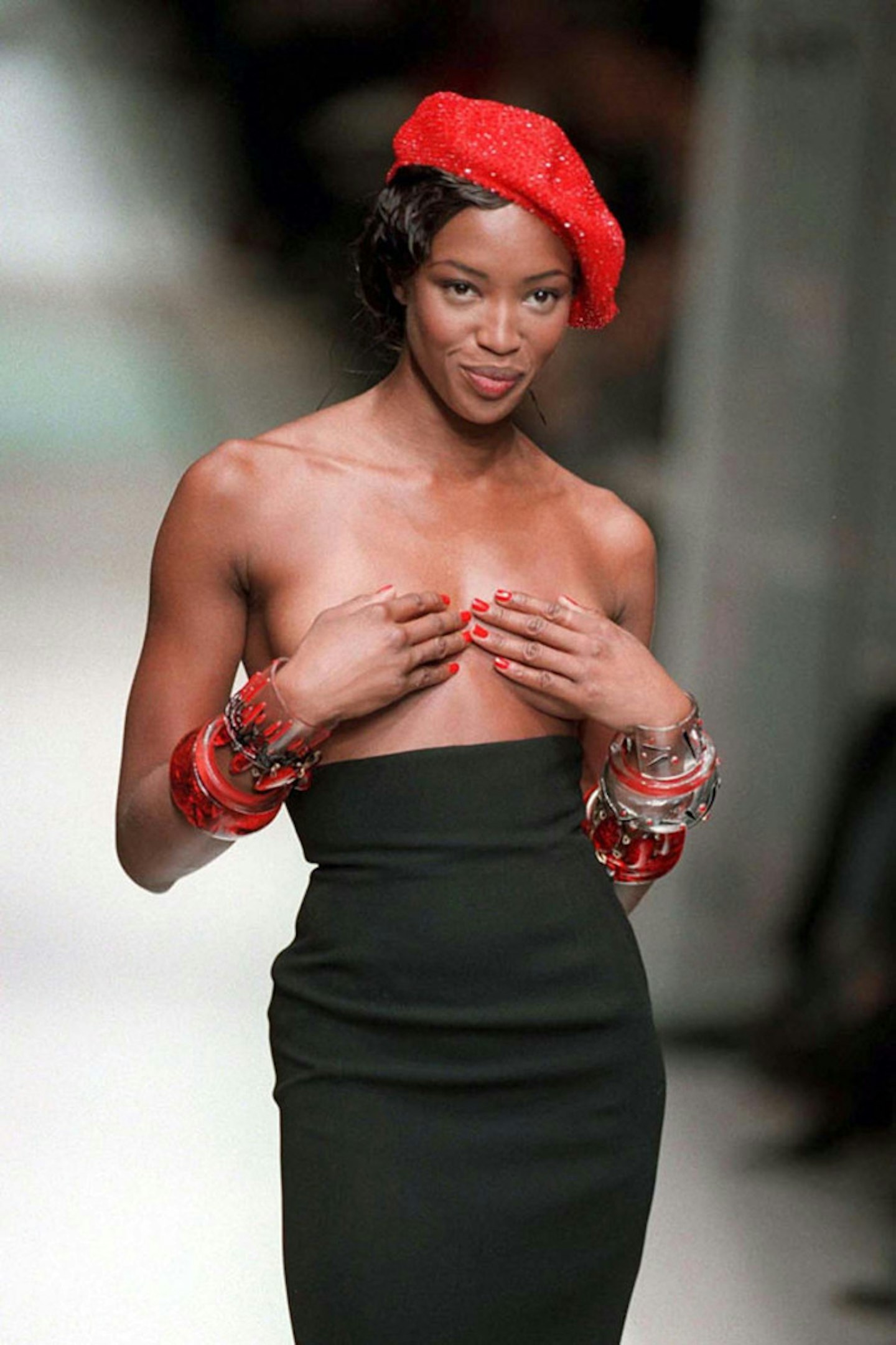 Naomi Campbell looking coy in 2002.
