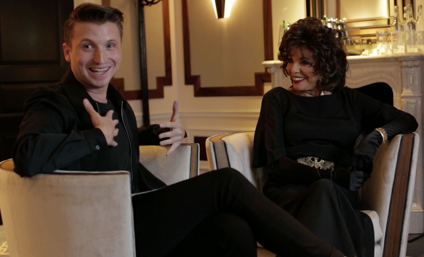 Joshington Post AKA Josh Newis-Smith having a LOL with Joan Collins. No biggie...