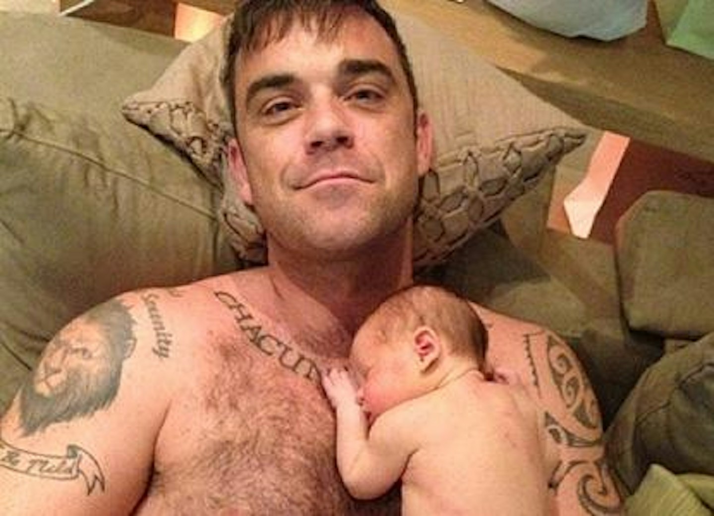 Robbie with his daughter Theadora 'Teddy' Rose