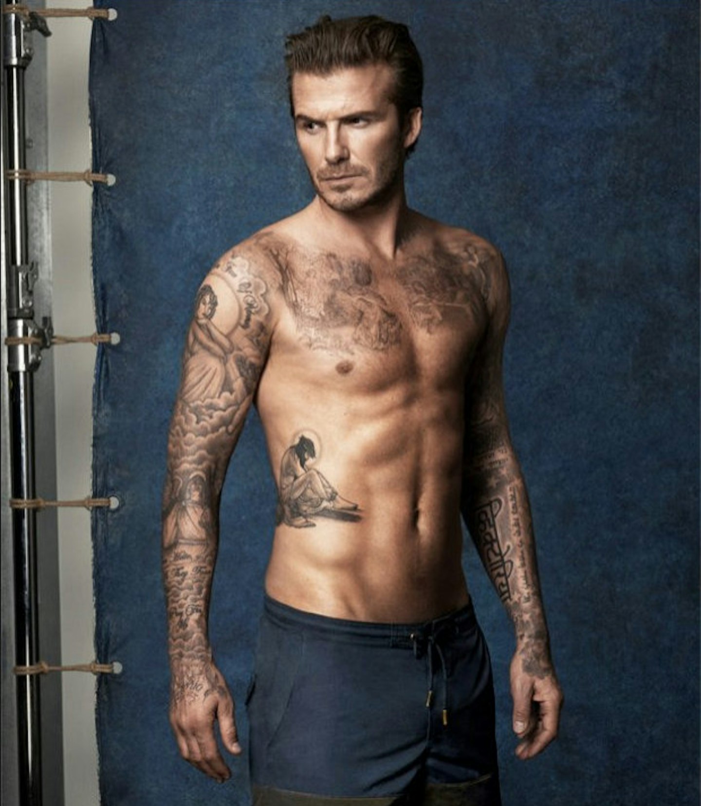 David Beckham topless