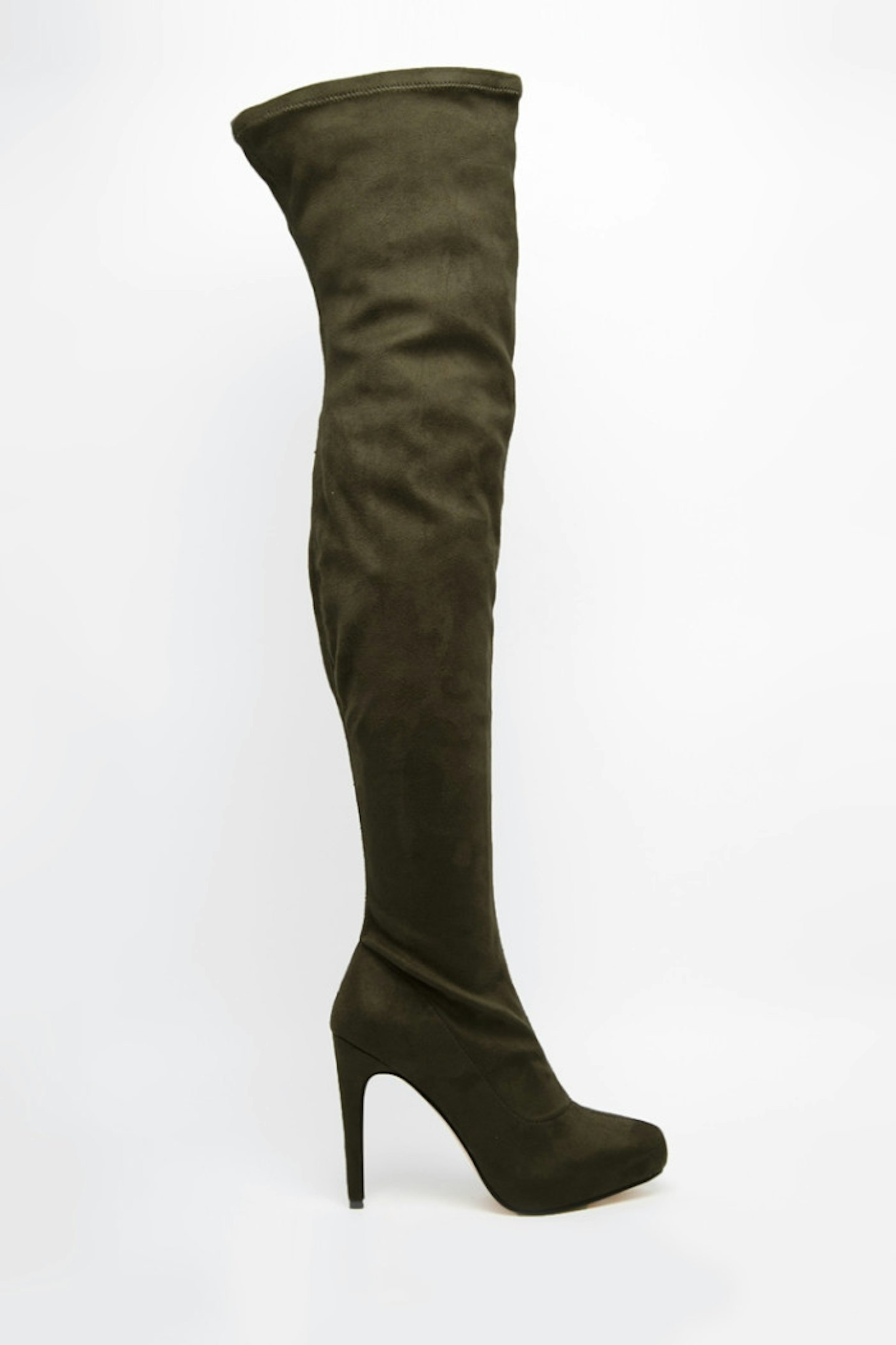 We love these olive green ASOS boots. Wear with a turtleneck sweater dress and opaques for a great winter look.