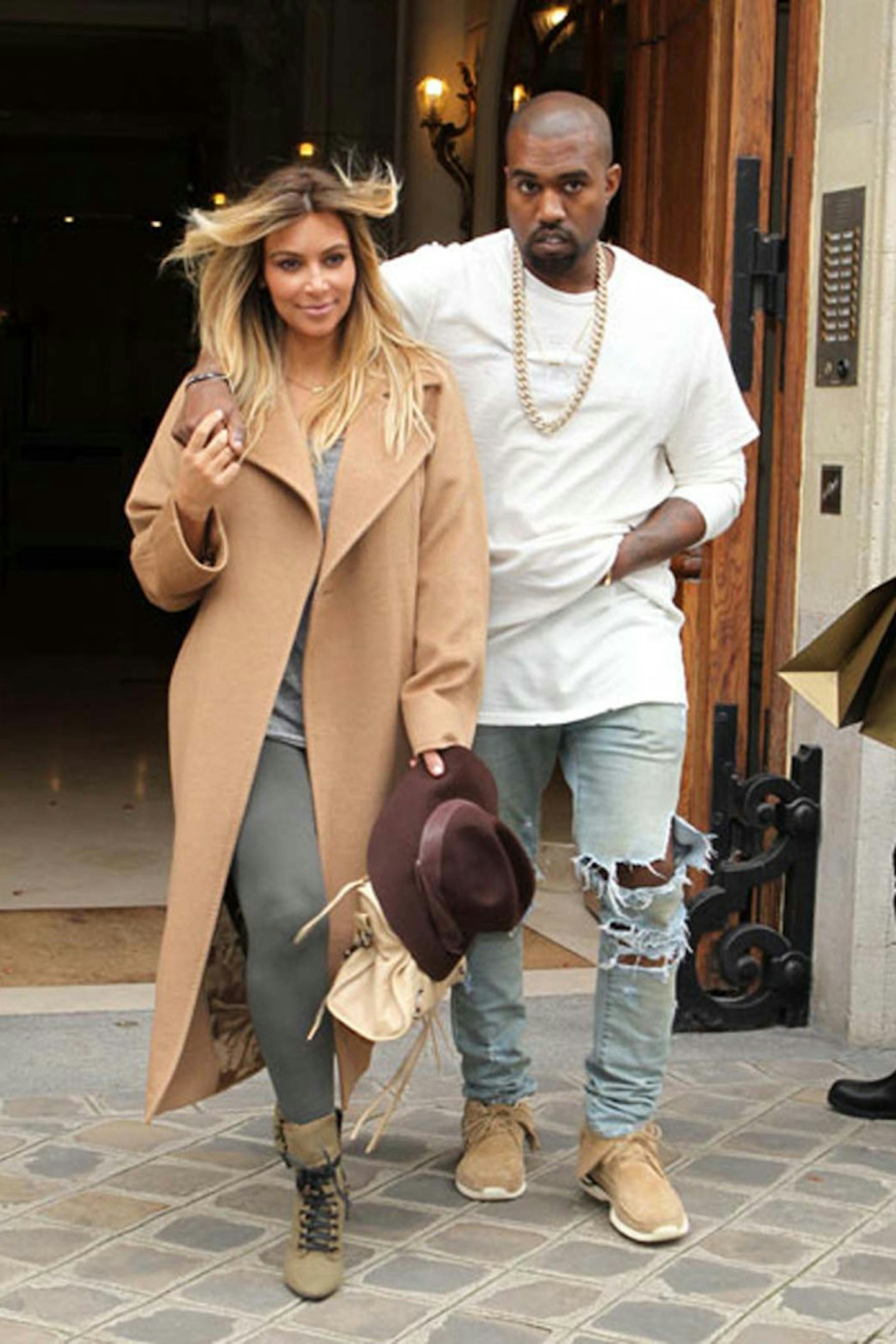 Kim Kardashian style paris kanye coat