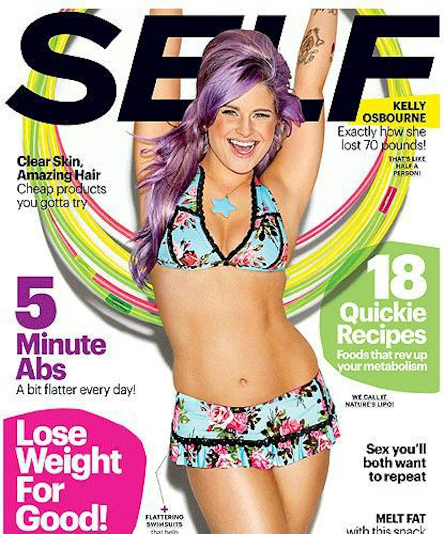 Kelly on the cover of self magazine