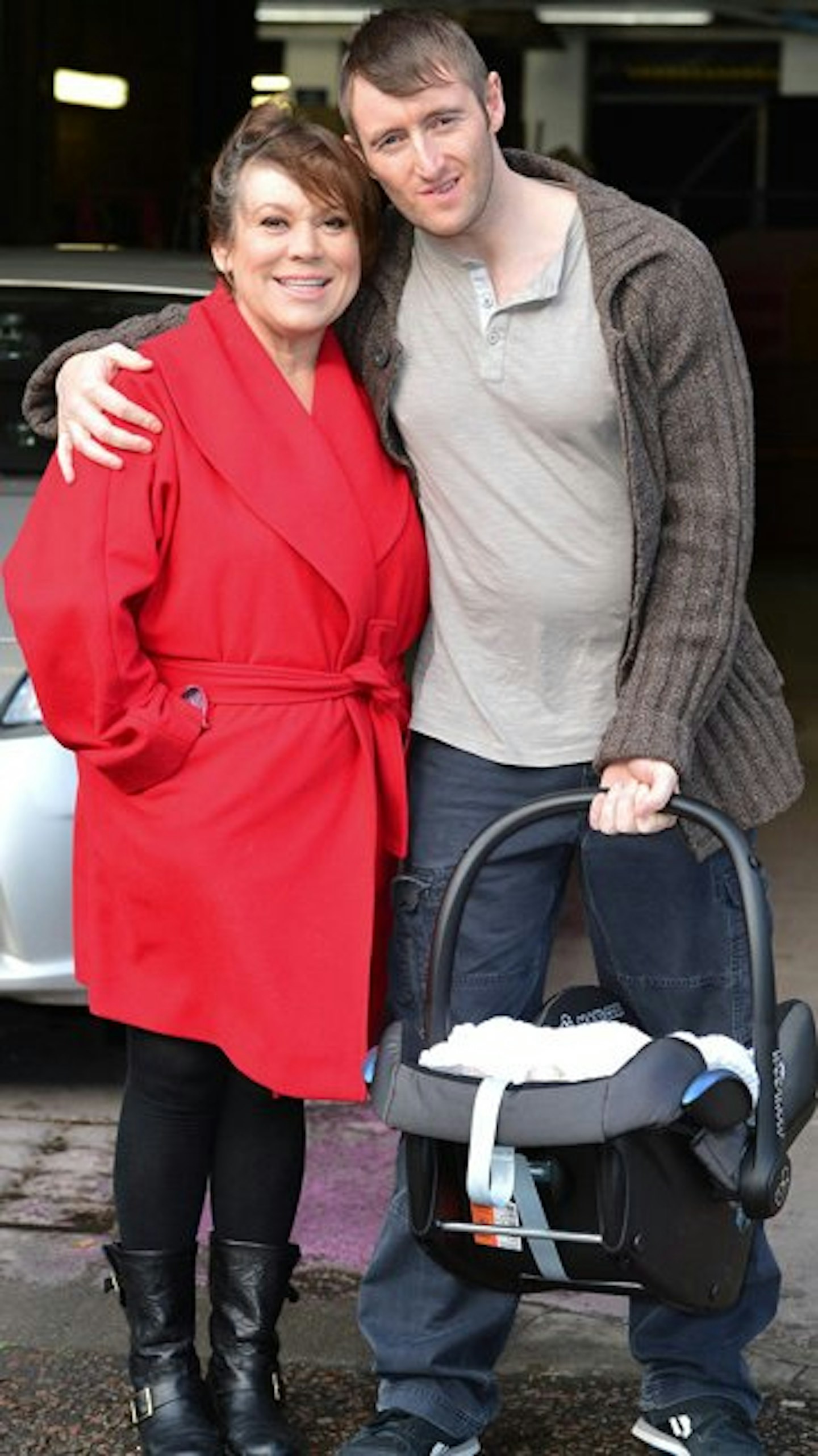 Tina with husband Paul after the birth of daughter Flame.