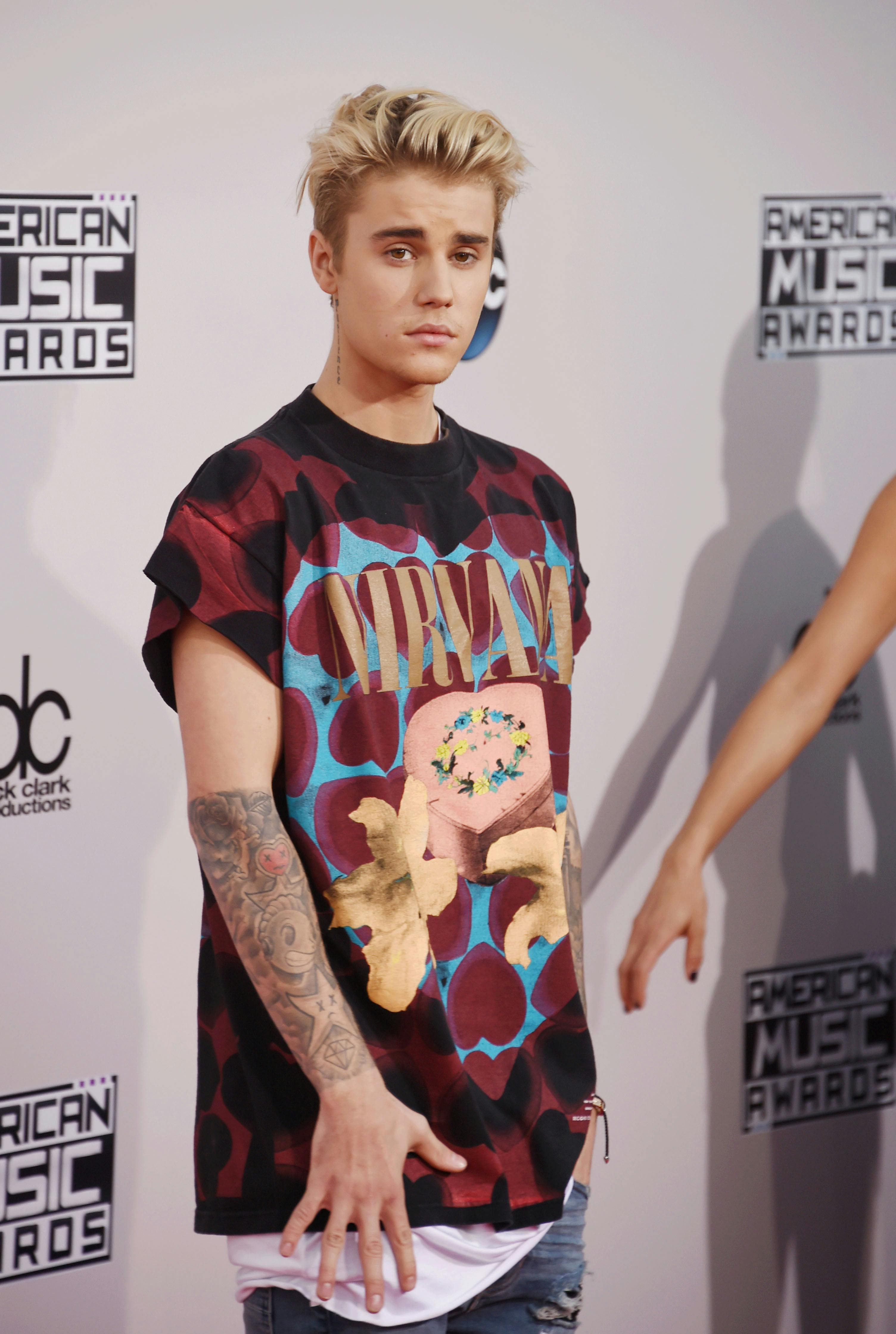 Justin bieber nirvana on sale shirt