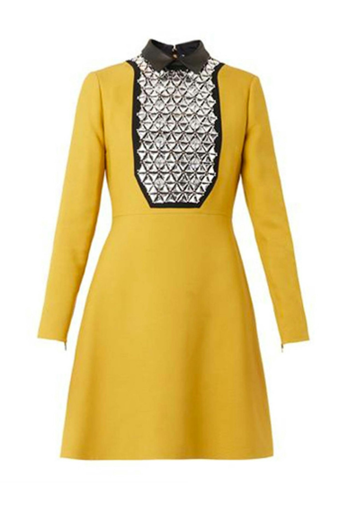 21. Leather-collar embellished crepe dress, £2390, Gucci at Matches