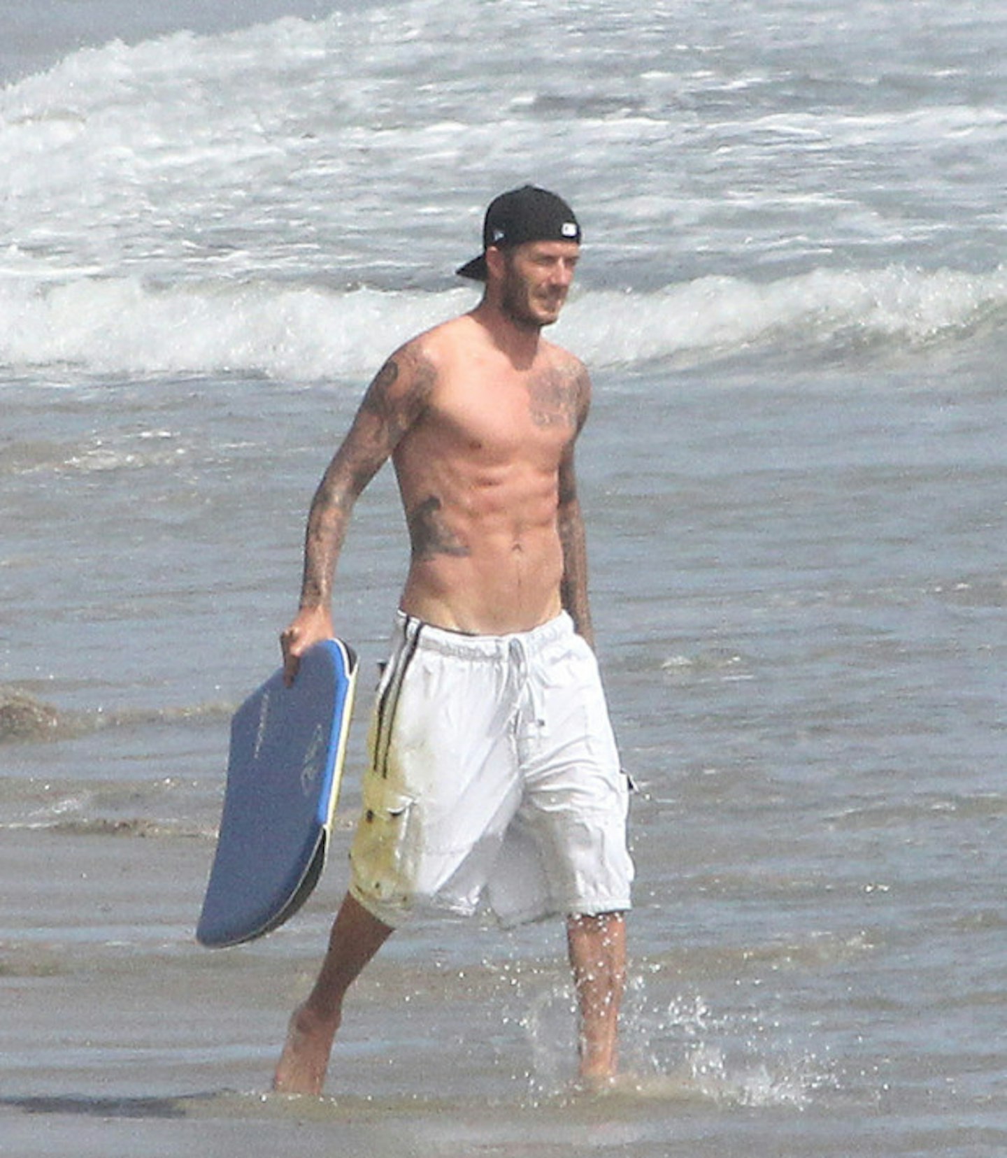 David Beckham looking dreamy in the sea