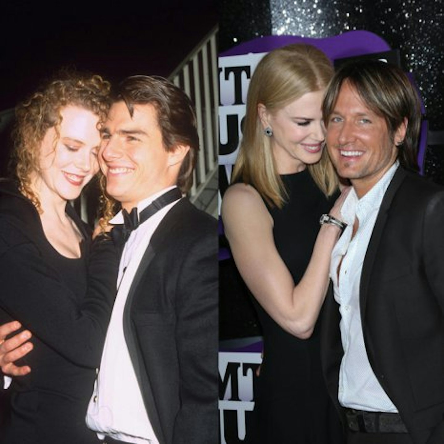 Nicole with Tom when they were married, and with 'great love' Keith Urban now