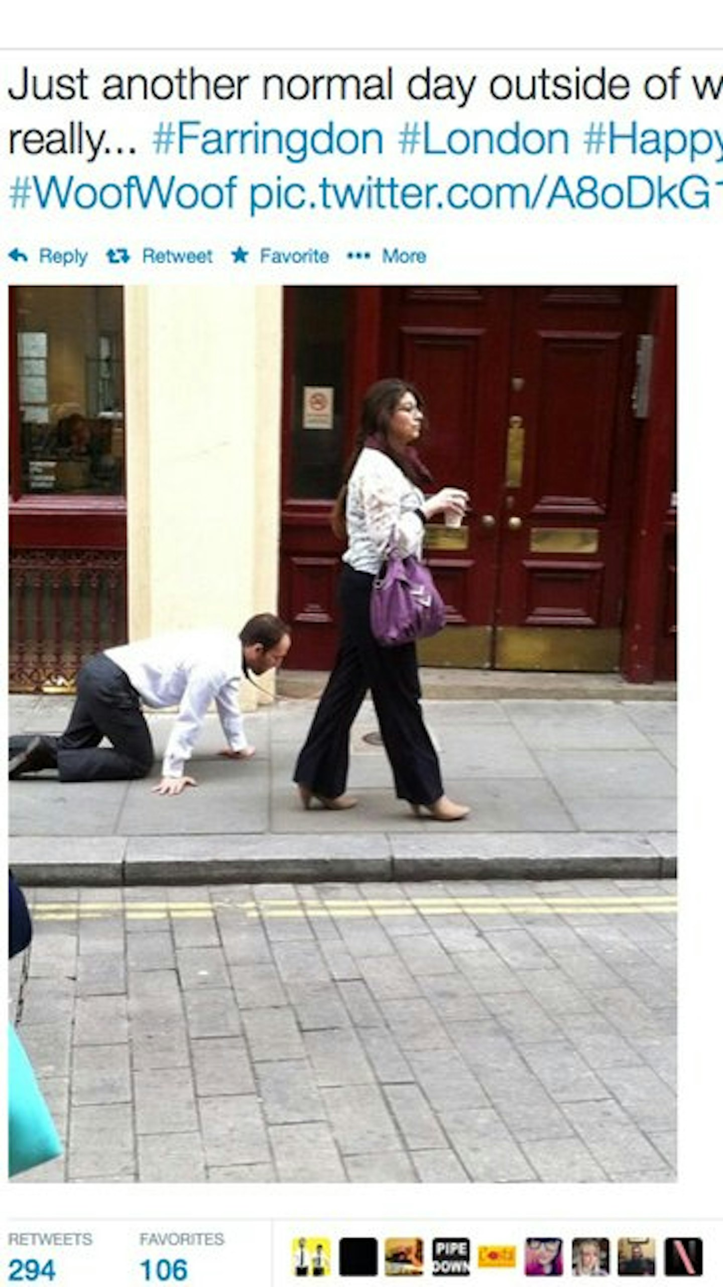 Passers by took snaps of Eden and her director
