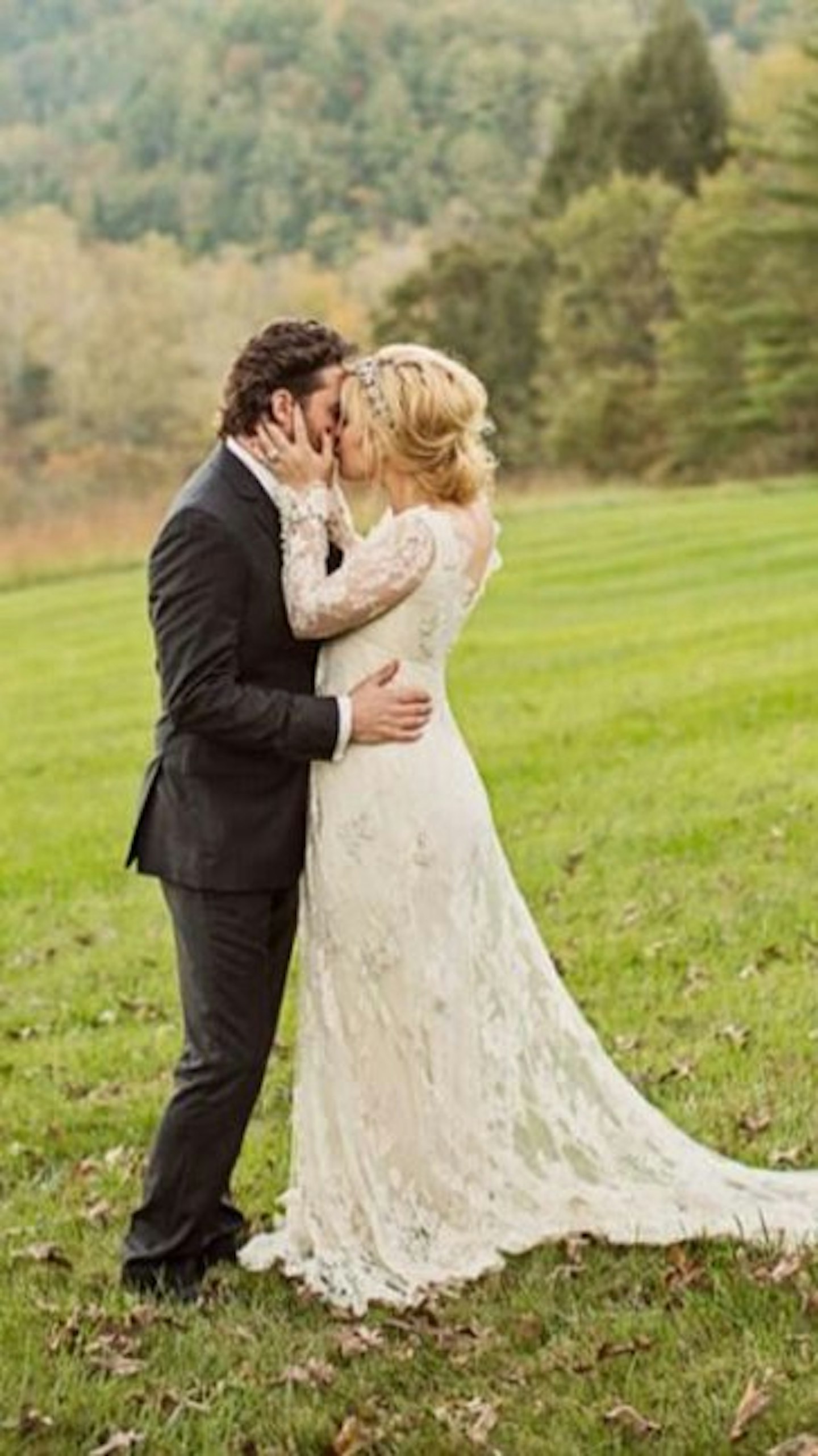 The happy couple opted for an outdoor wedding in a beautiful farmland location