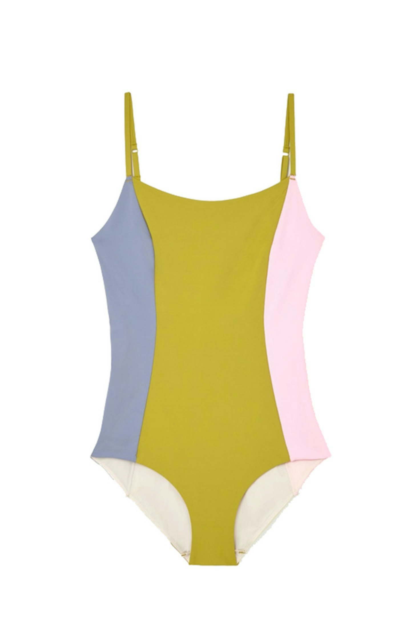 One piece swimsuits are having a moment. Not just are they super flattering - especially this colour block style with waist-slimming panels - but they make a serious style statement on the beach.