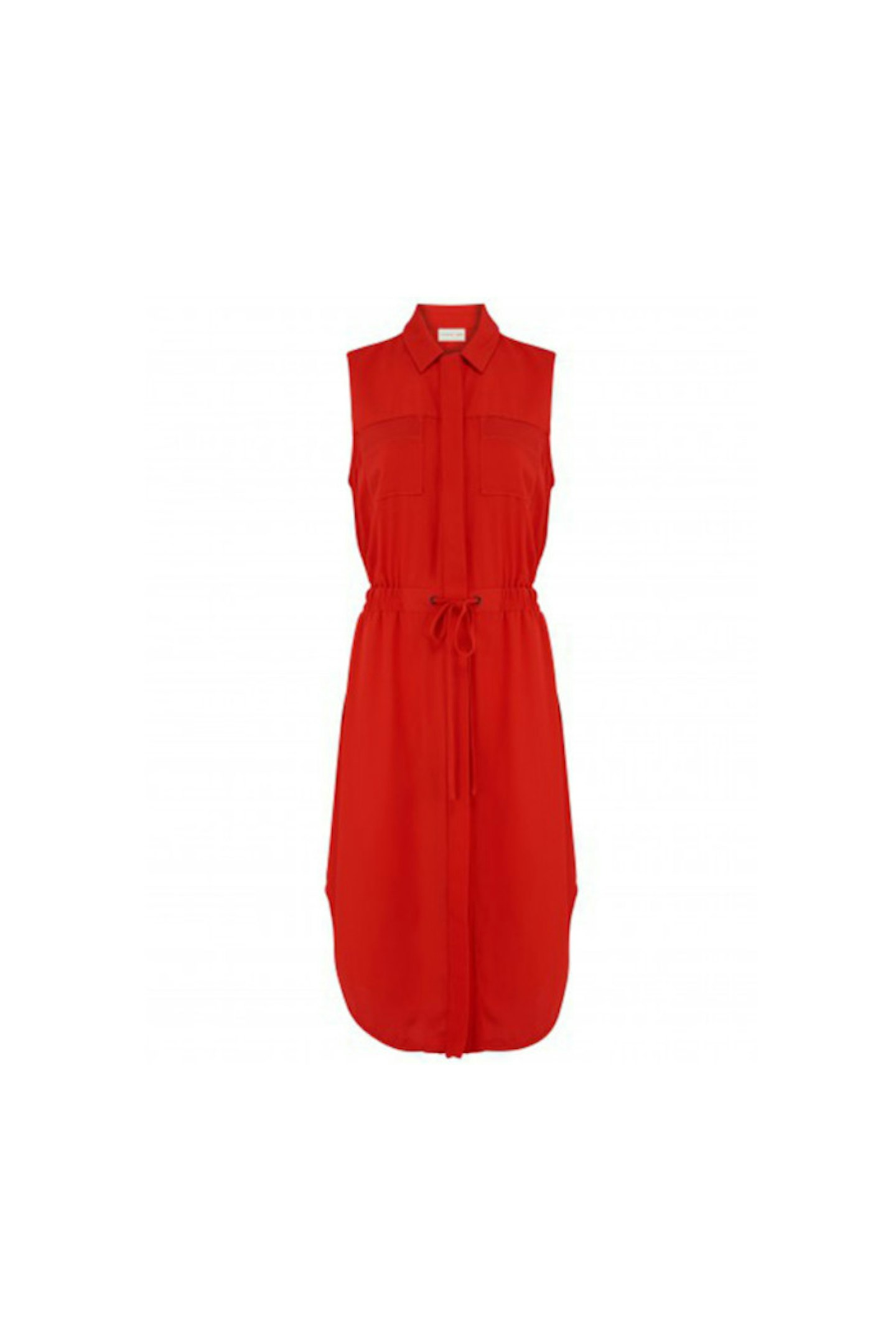 Turn heads in the bright red shirtdress.