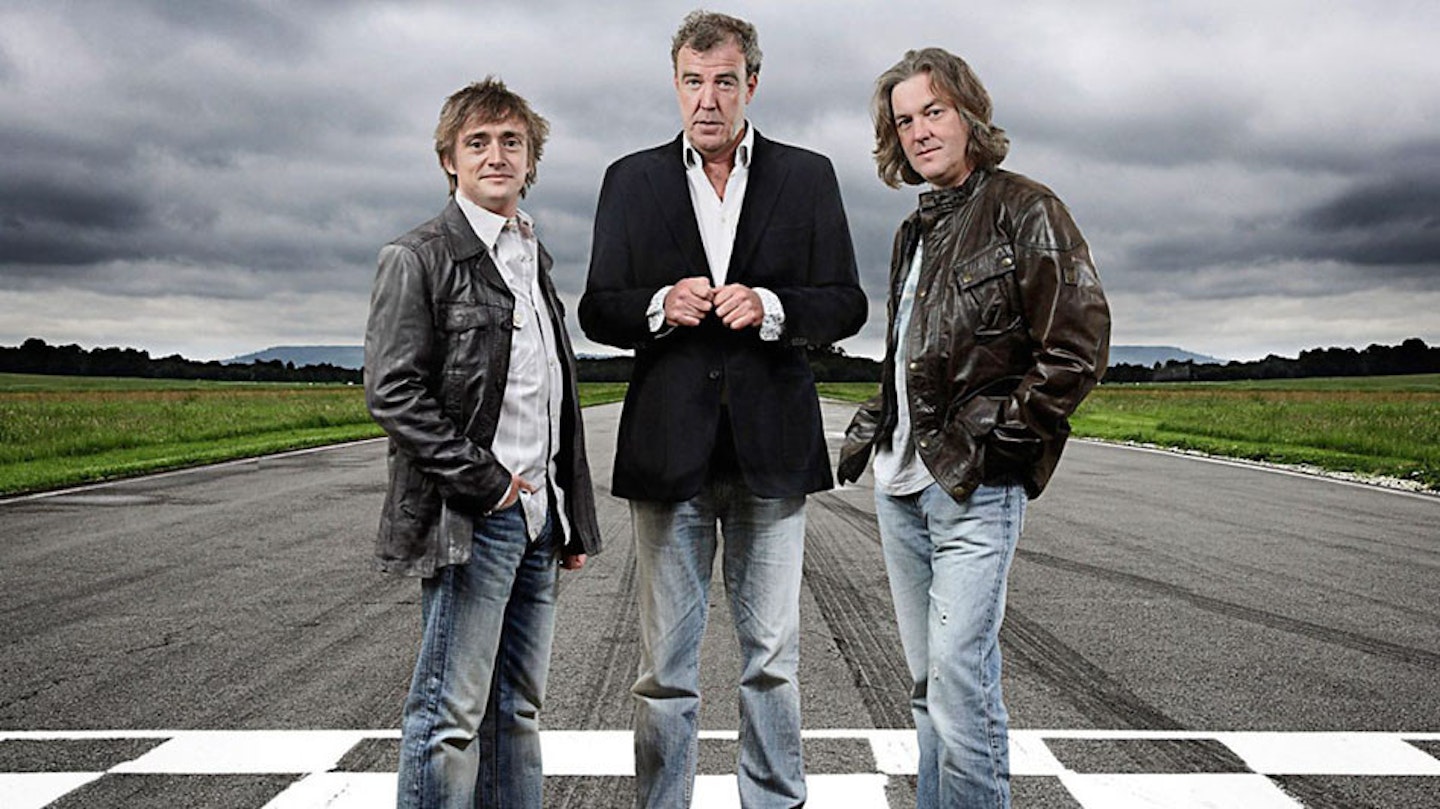 The former/original Top Gear presenters: Richard Hammond, Jeremy Clarkson and James May.
