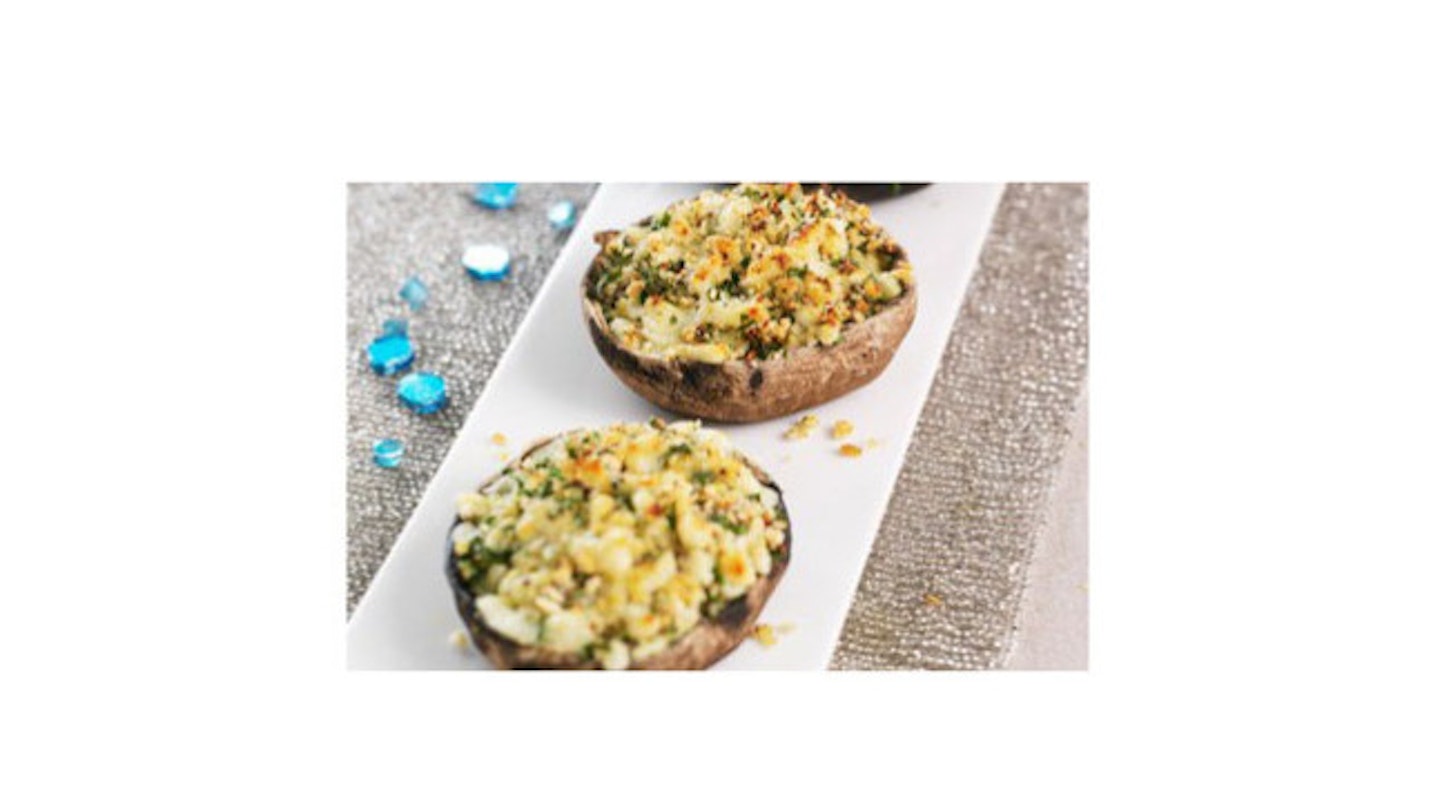 STUFFED MUSHROOMS (88 kcal per mushroom. Makes 12) Ingredients - 12 whole fresh mushrooms, 1 tablespoon vegetable oil, 1 tablespoon minced garlic, 1 (8 ounce) package cream cheese, softened, 1/4 cup grated Parmesan cheese, 1/4 teaspoon ground black pepper, 1/4 teaspoon onion powder and 1/4 teaspoon ground cayenne pepper.