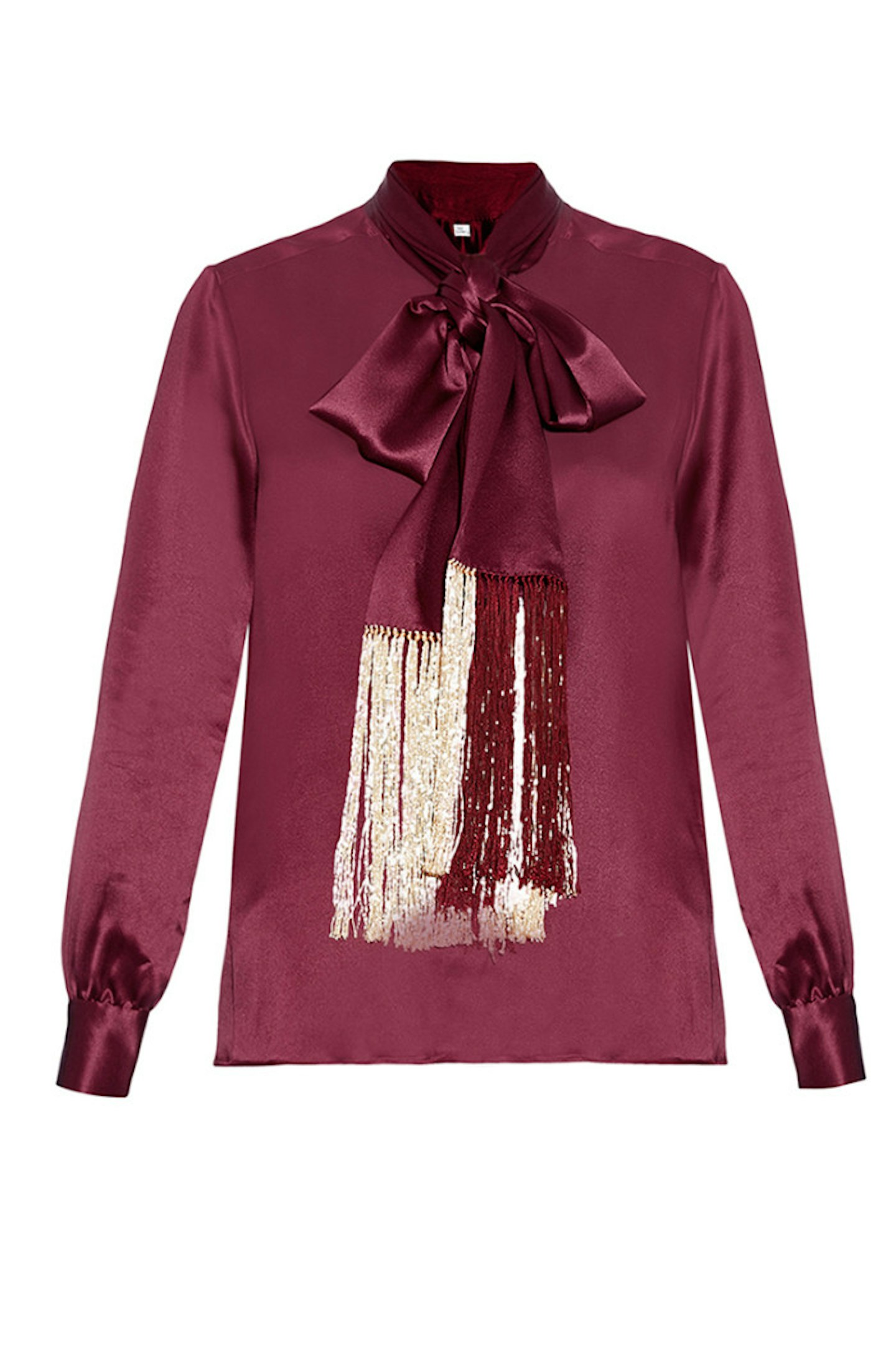 Hillier Bartley Burgundy Pussy Bow Blouse £795 at MATCHESFASHION.COM