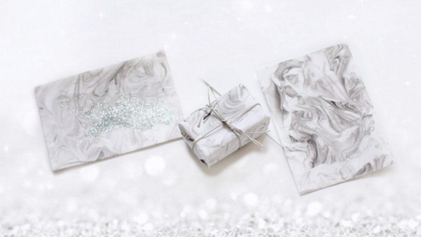 DIY The Easiest Marble Wrapping Paper