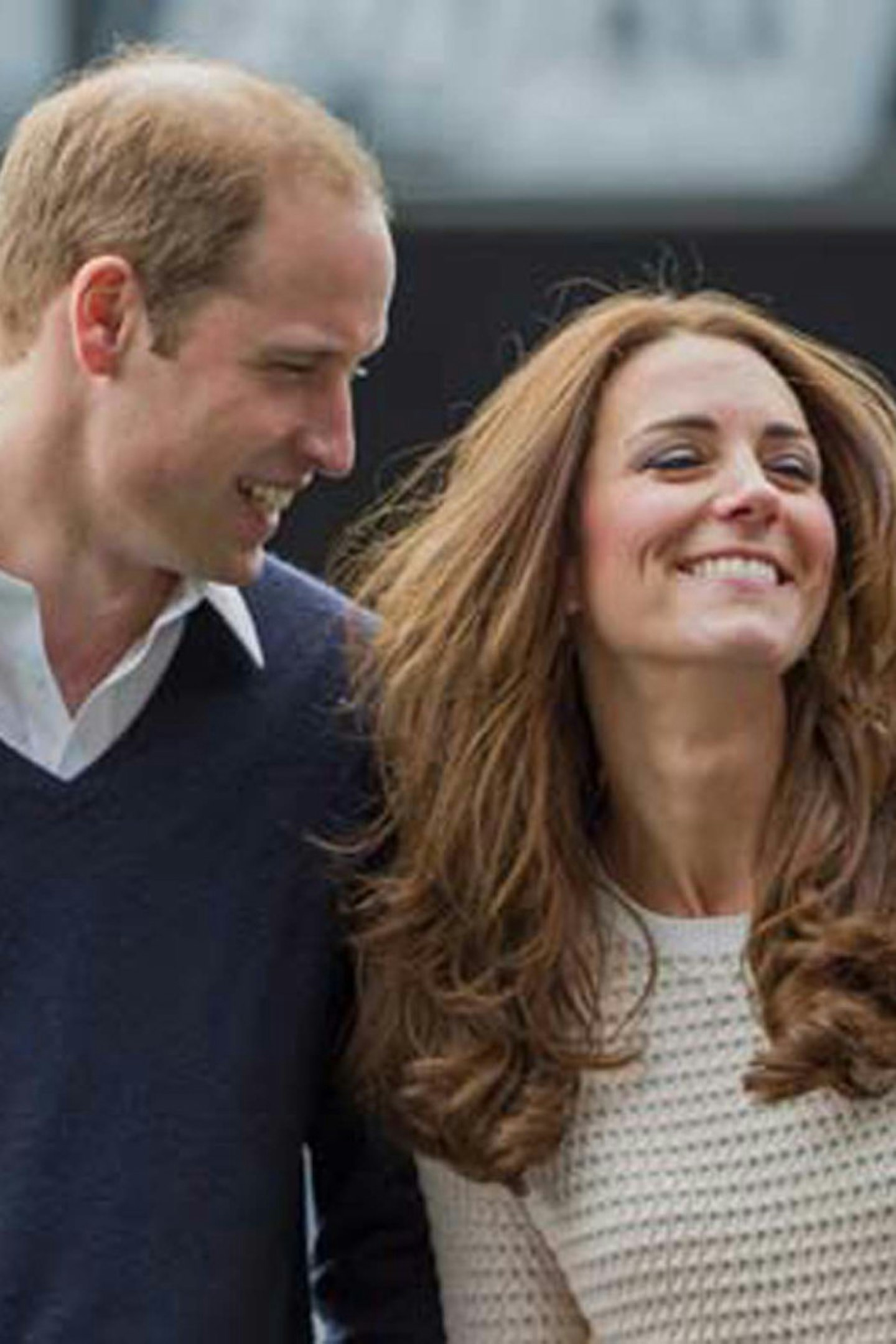 58-57. Prince William teases Kate about beating her team in a rugby game in Dunedin, New Zealand