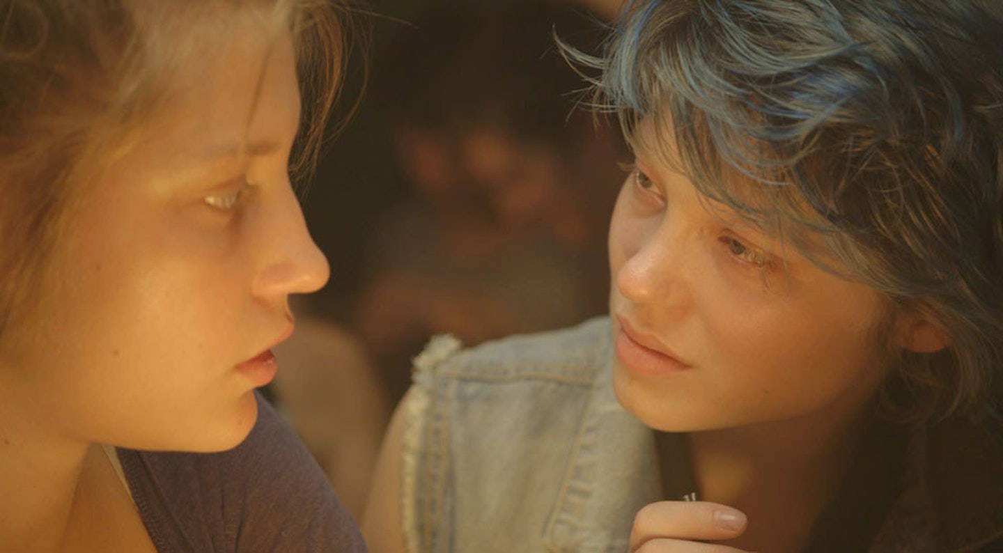 Lea in Blue Is The Warmest Colour with co-star Adele Exarchopoulos