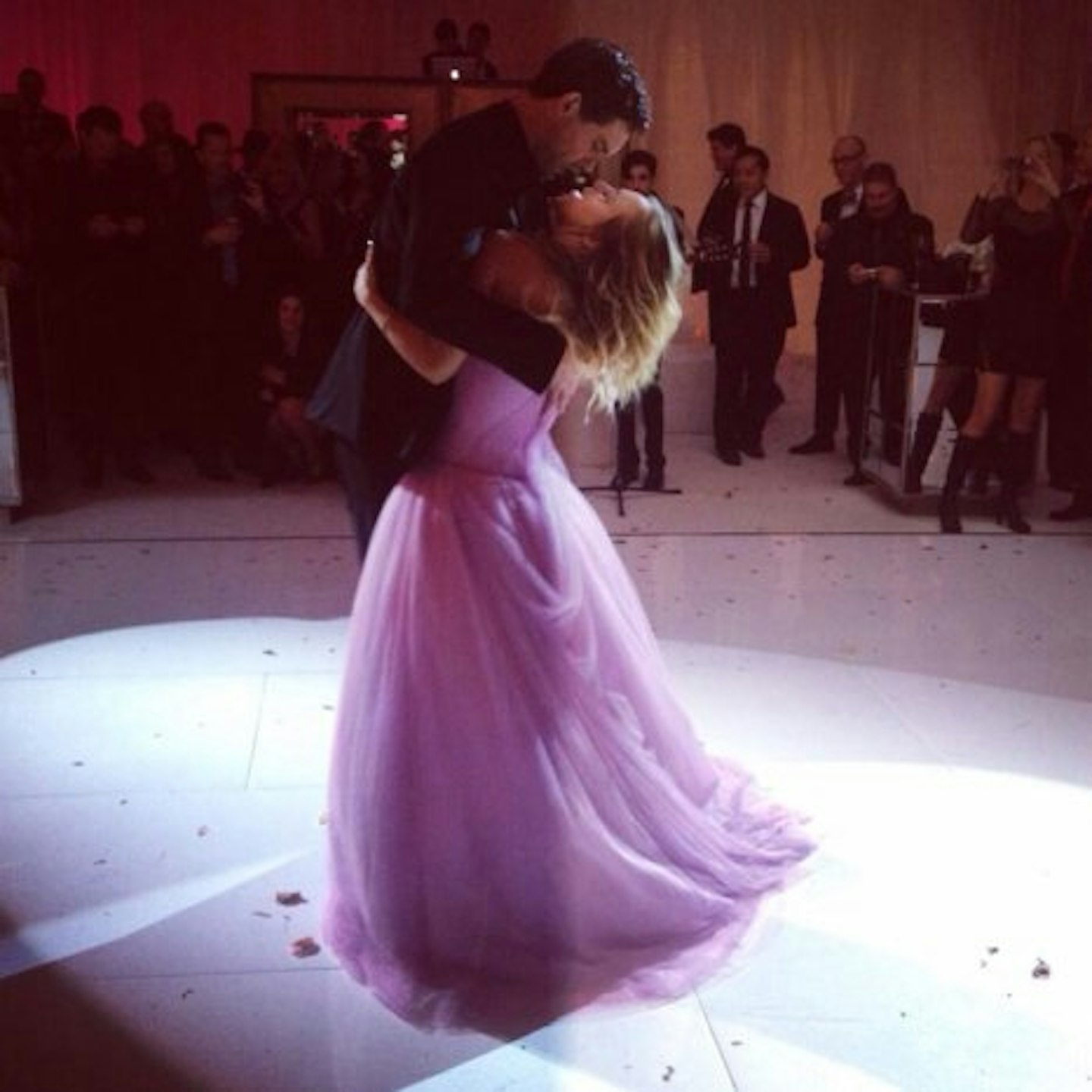 Kaley Cuoco and Ryan Sweeting locked lips during their first dance