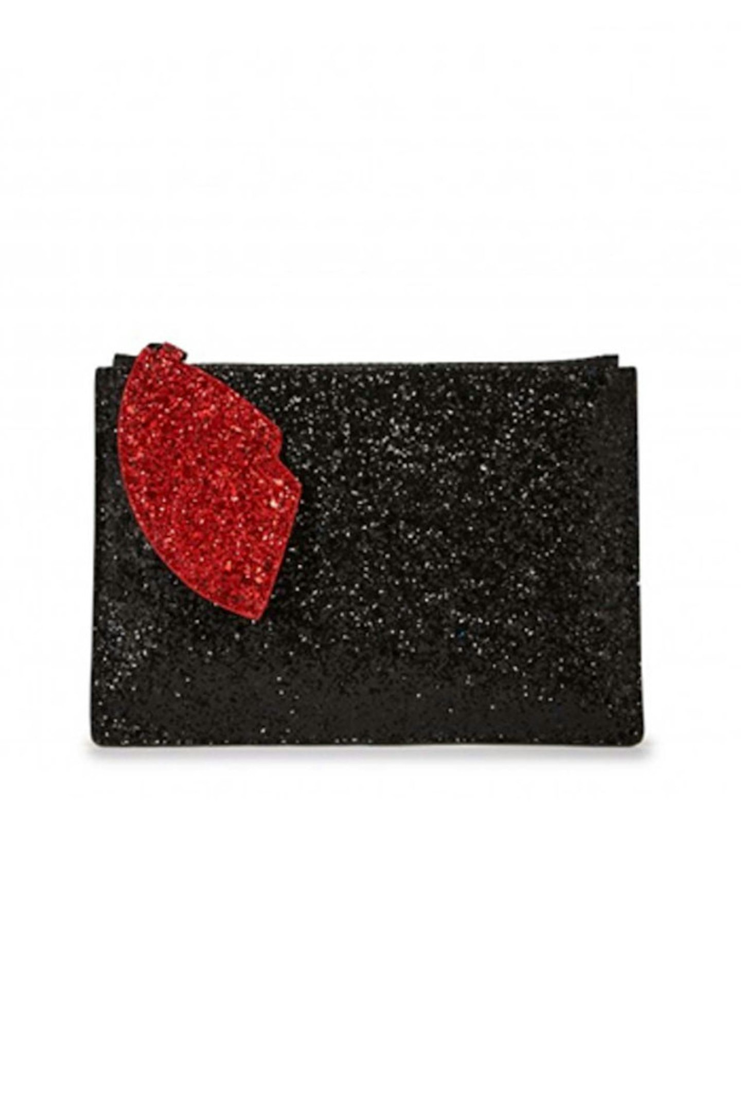 4. Black and red glitter clutch, £95, Lulu Guinness