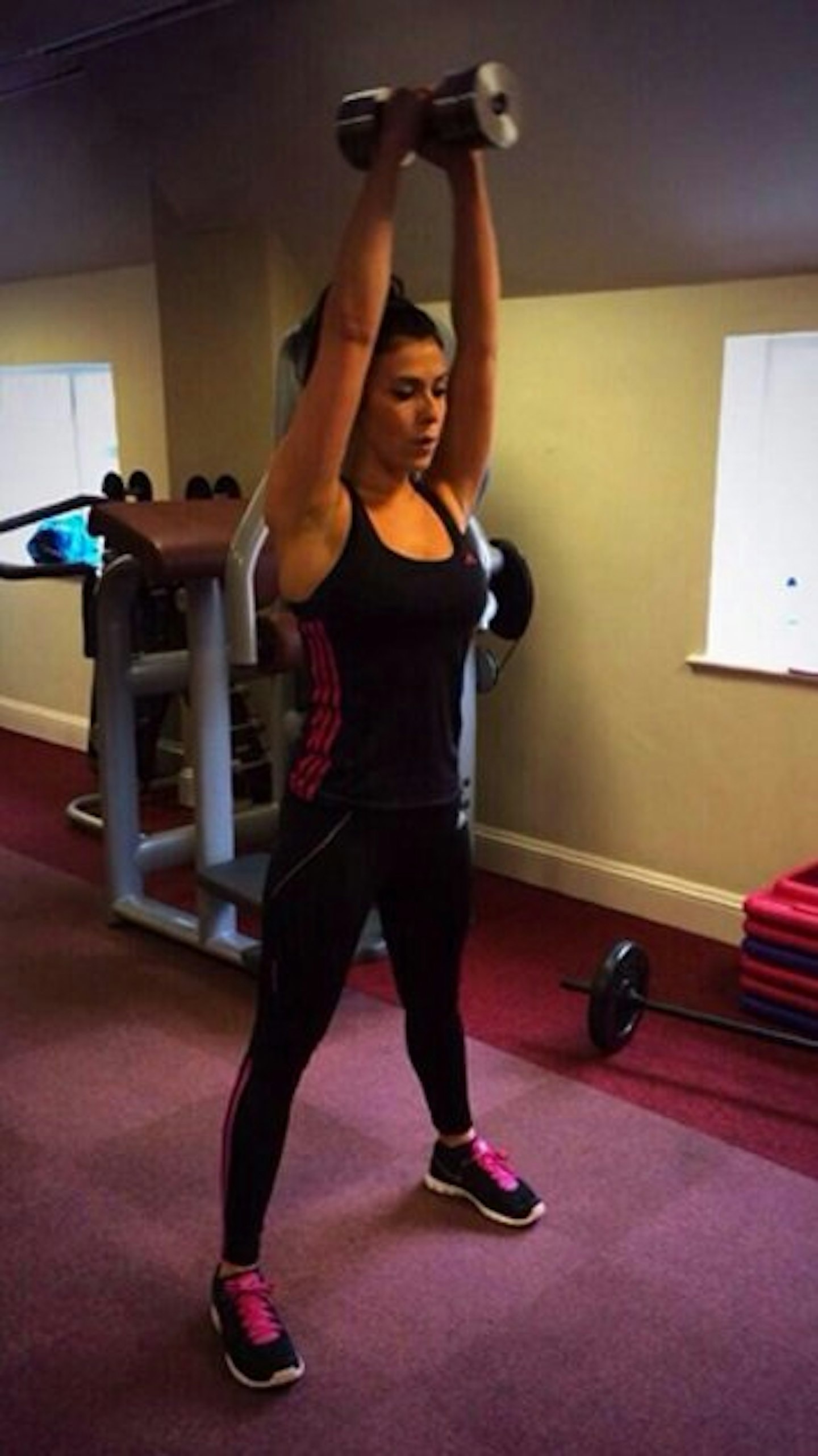 Kym shared this snap of her working up a sweat.