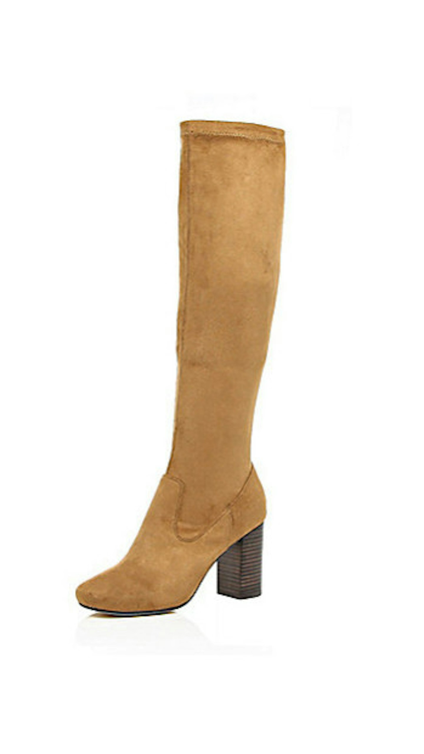Light brown knee high heeled boots, £75