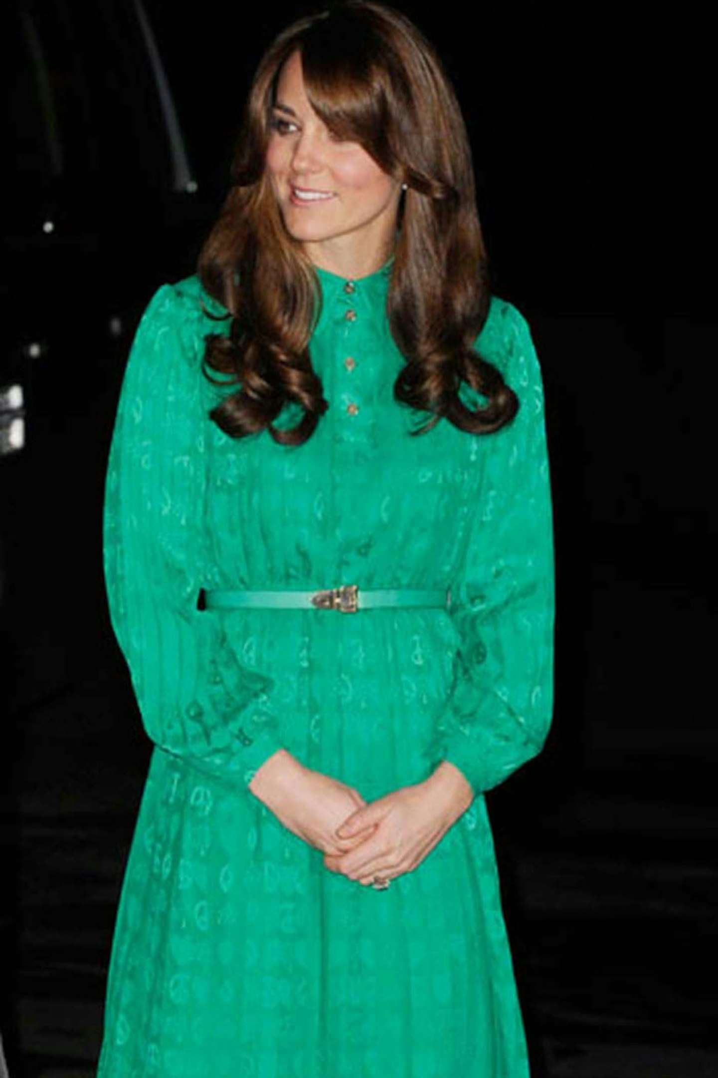 Kate Middleton wears Mulberry green dress, The Natural History Museum, 27 November 2012