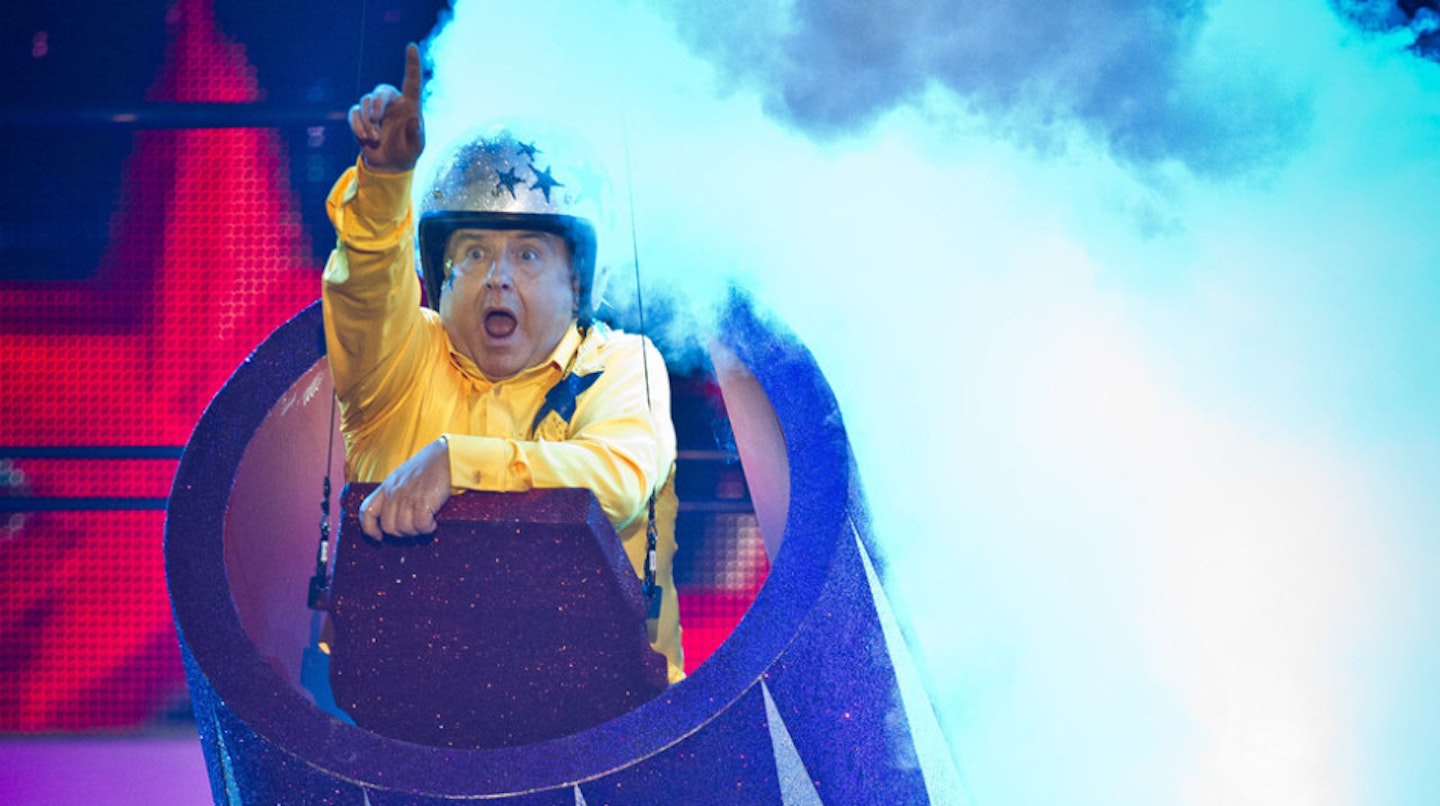 Russell Grant gets shot out of a cannon