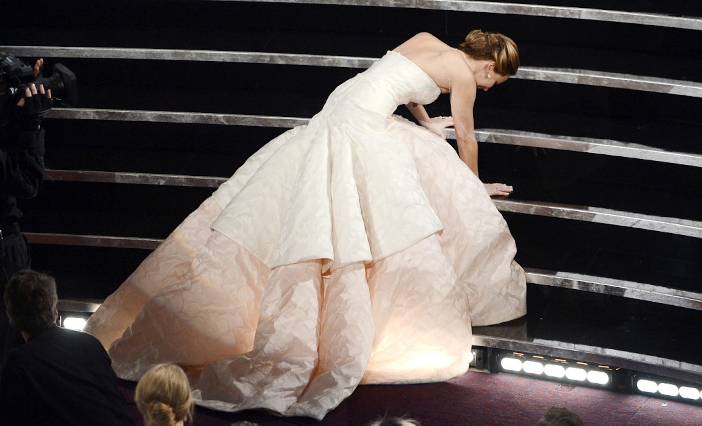 Jennifer Lawrence takes a tumble at the 2013 Oscars
