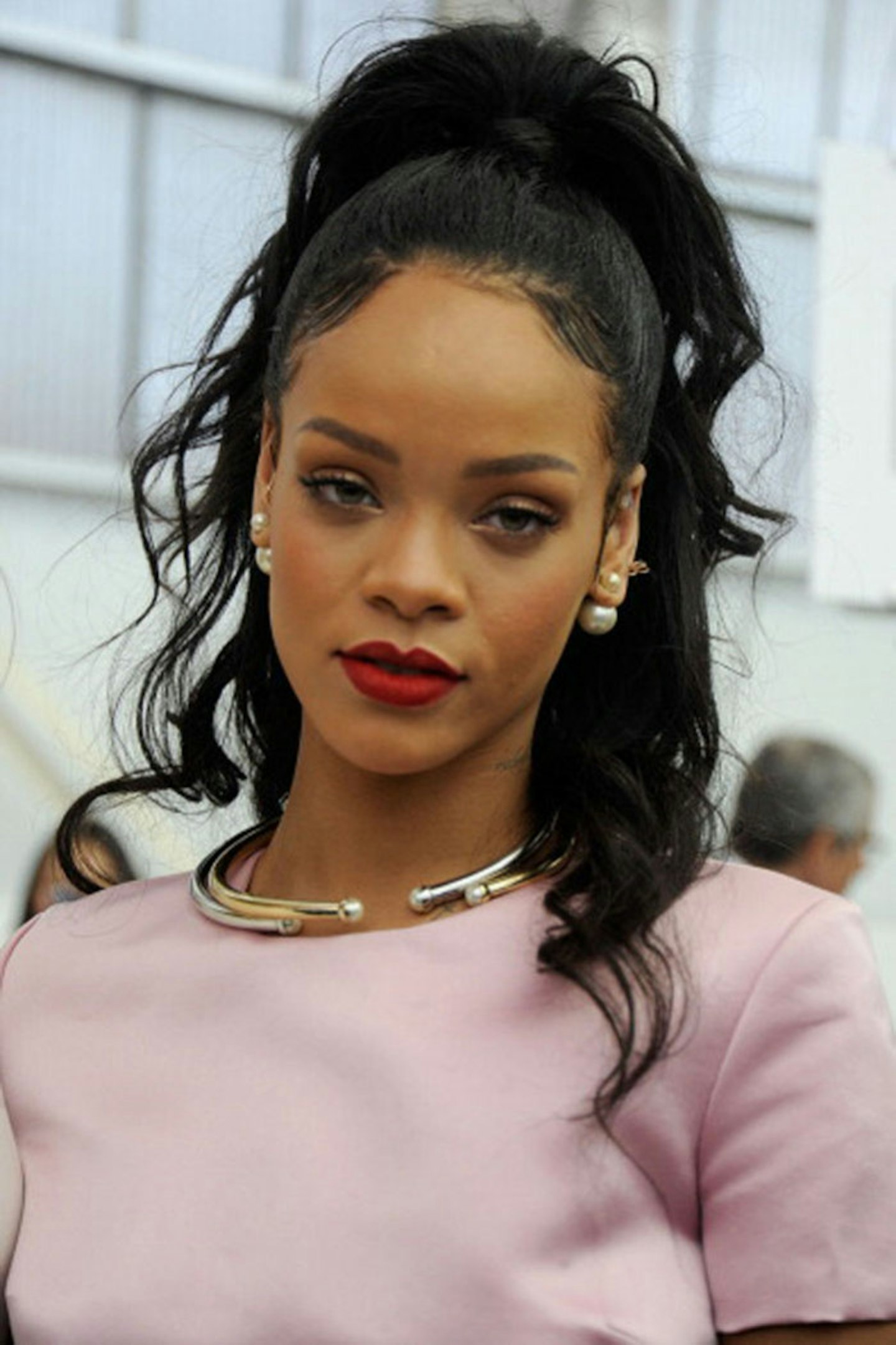 Try a high ponytail like Rihanna