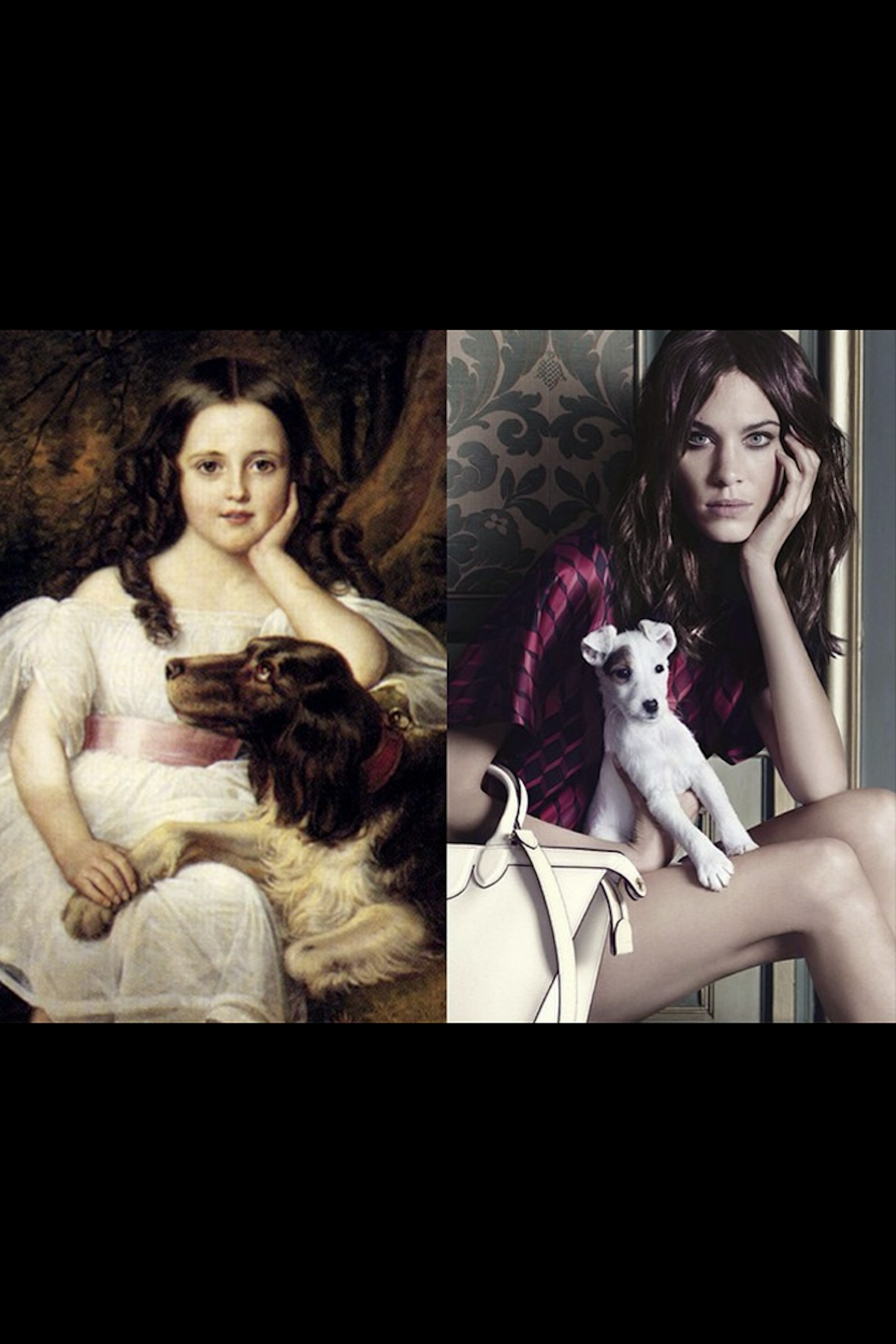 Art-lexa Chung: "A Young Girl Resting In A Landscape With Her Dog" by Friedrich August von Kaulbach / Alexa Chung for Longchamp