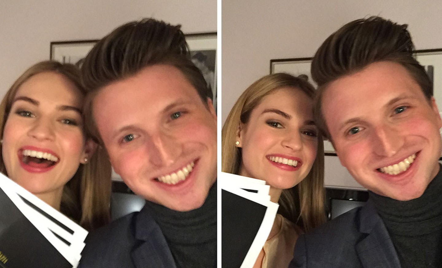 Joshington Post himself with his new BFF, Lily James (@joshnewissmith)