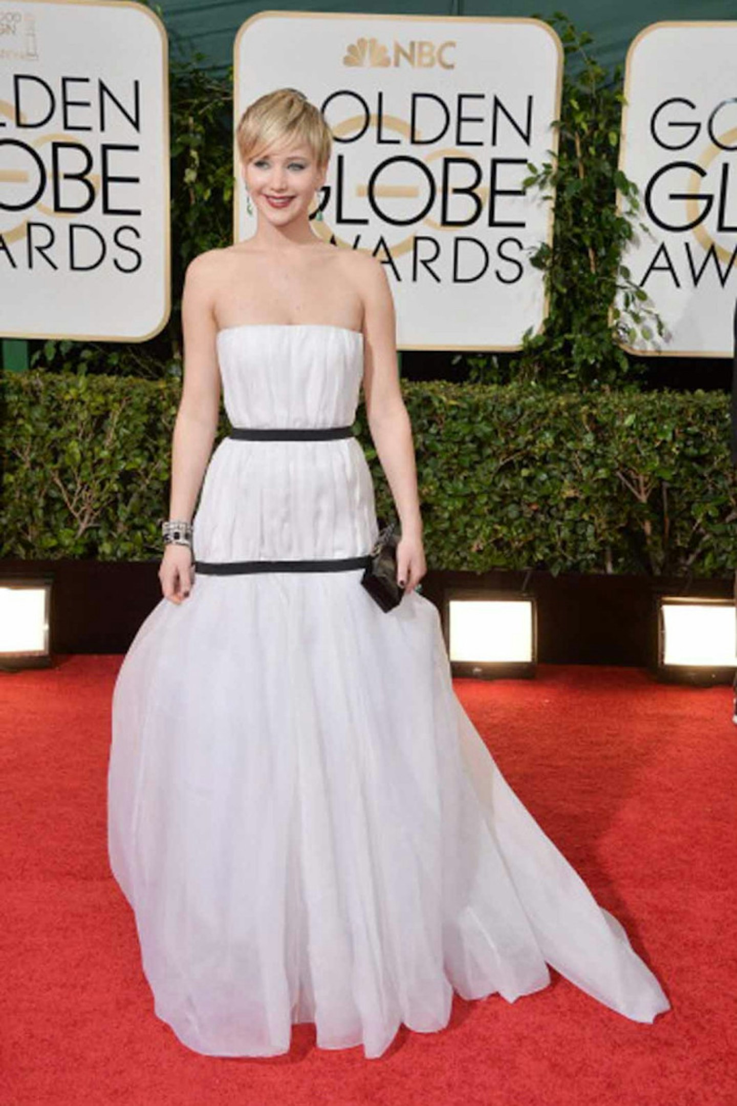 Jennifer Lawrence style golden globes 2014 white dress