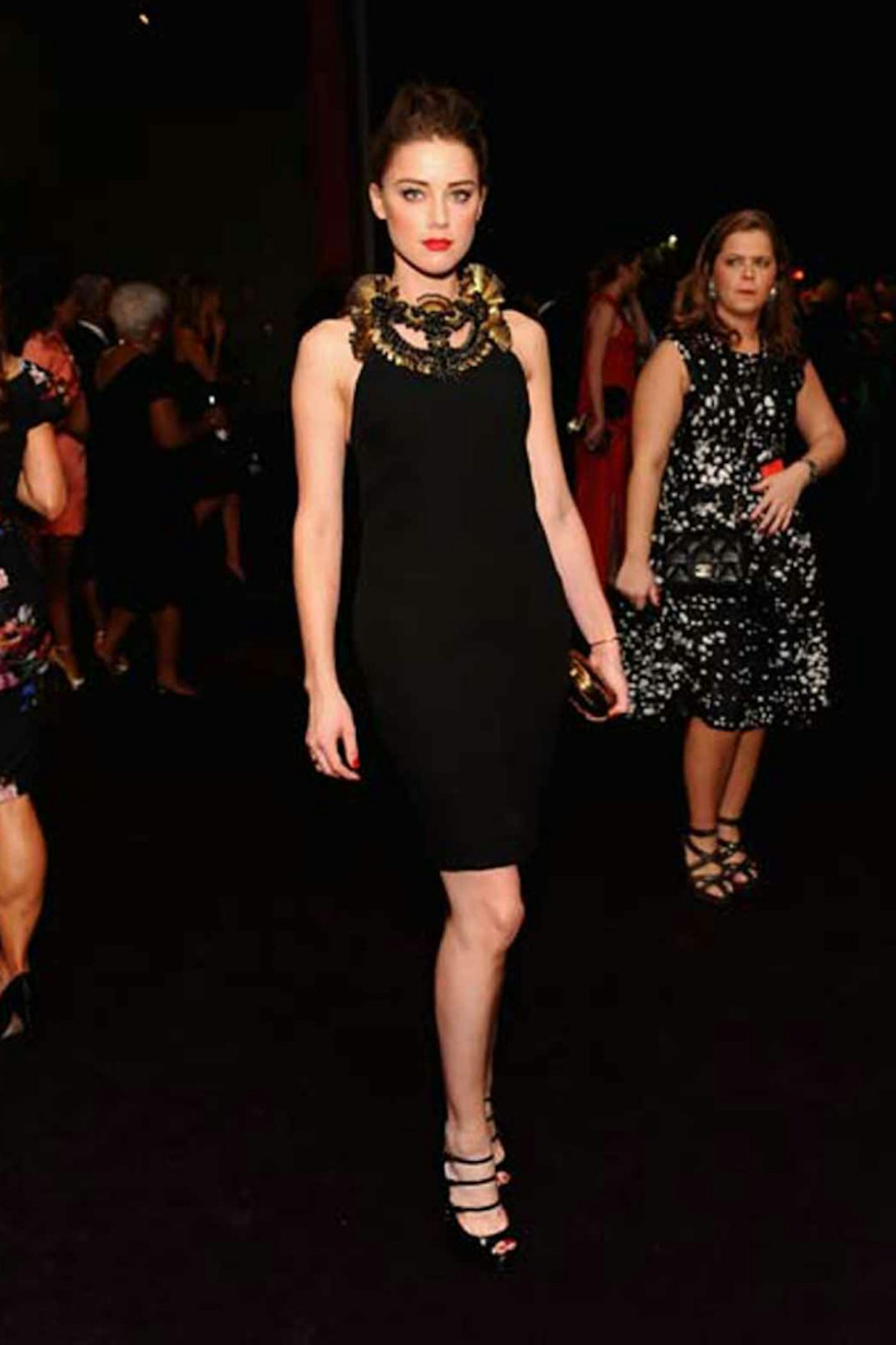 Amber Heard style gucci 2012 black dress