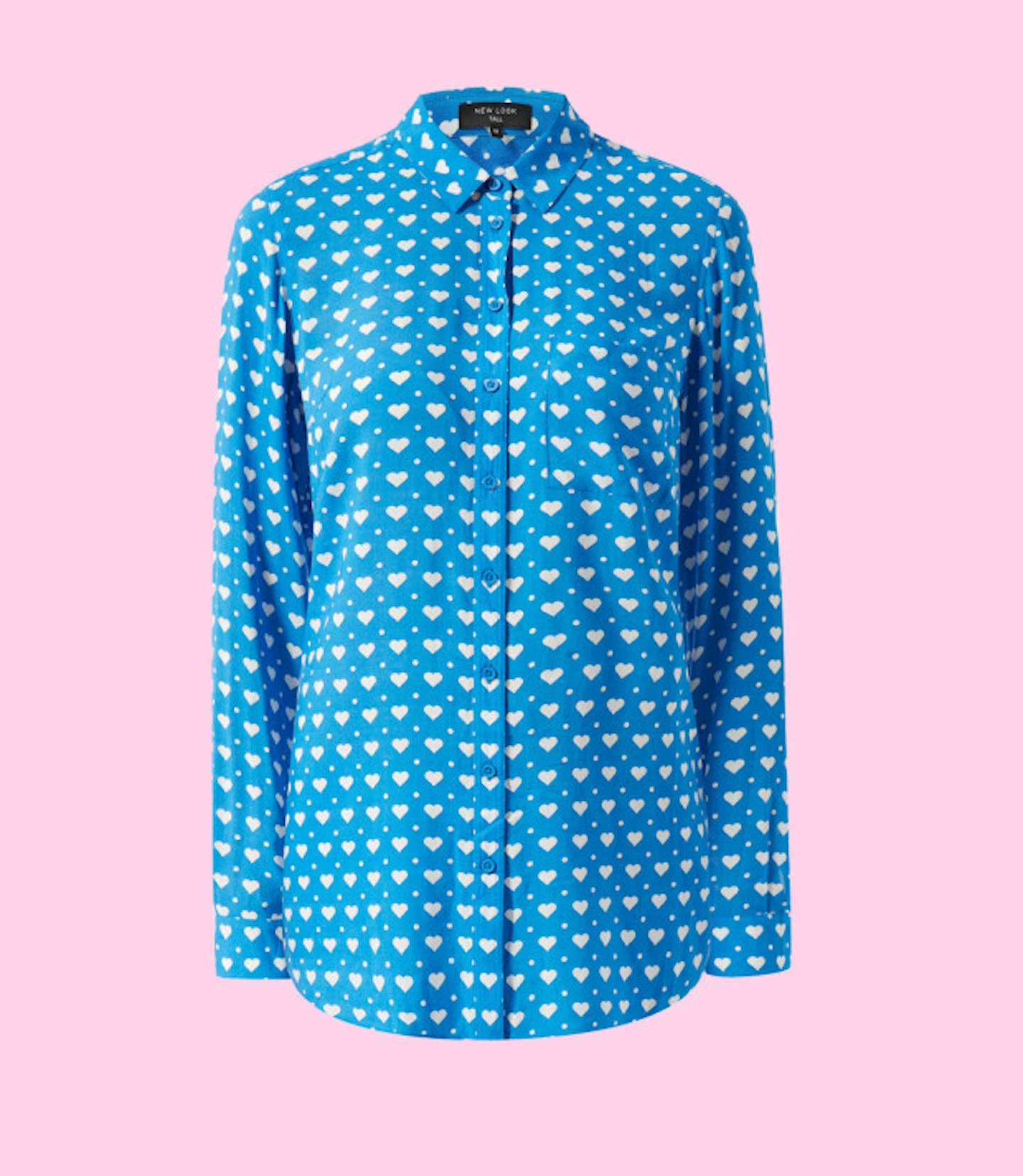 Blue mini heart print blouse