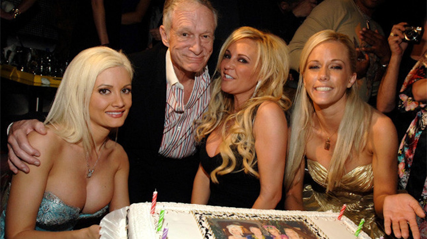 Kendra with Hugh and two other Playboy girls