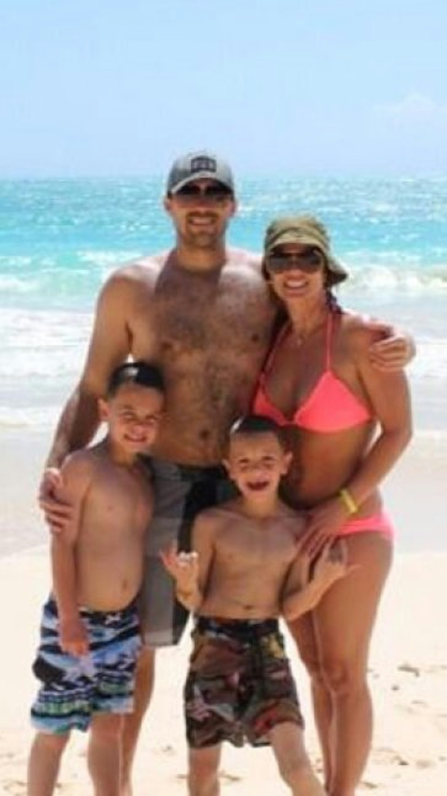 Britney with boyfriend David and sons Sean and Jaden