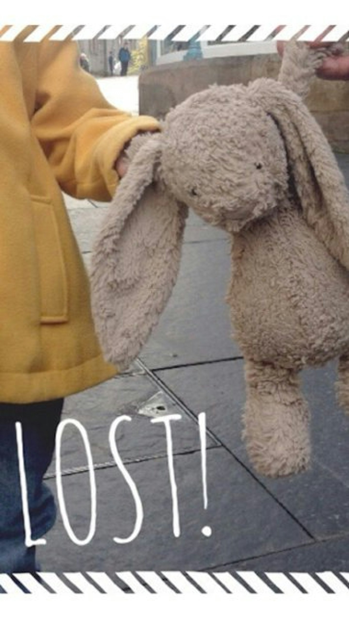 Zoe shared this picture of the lost Mr Rabbit