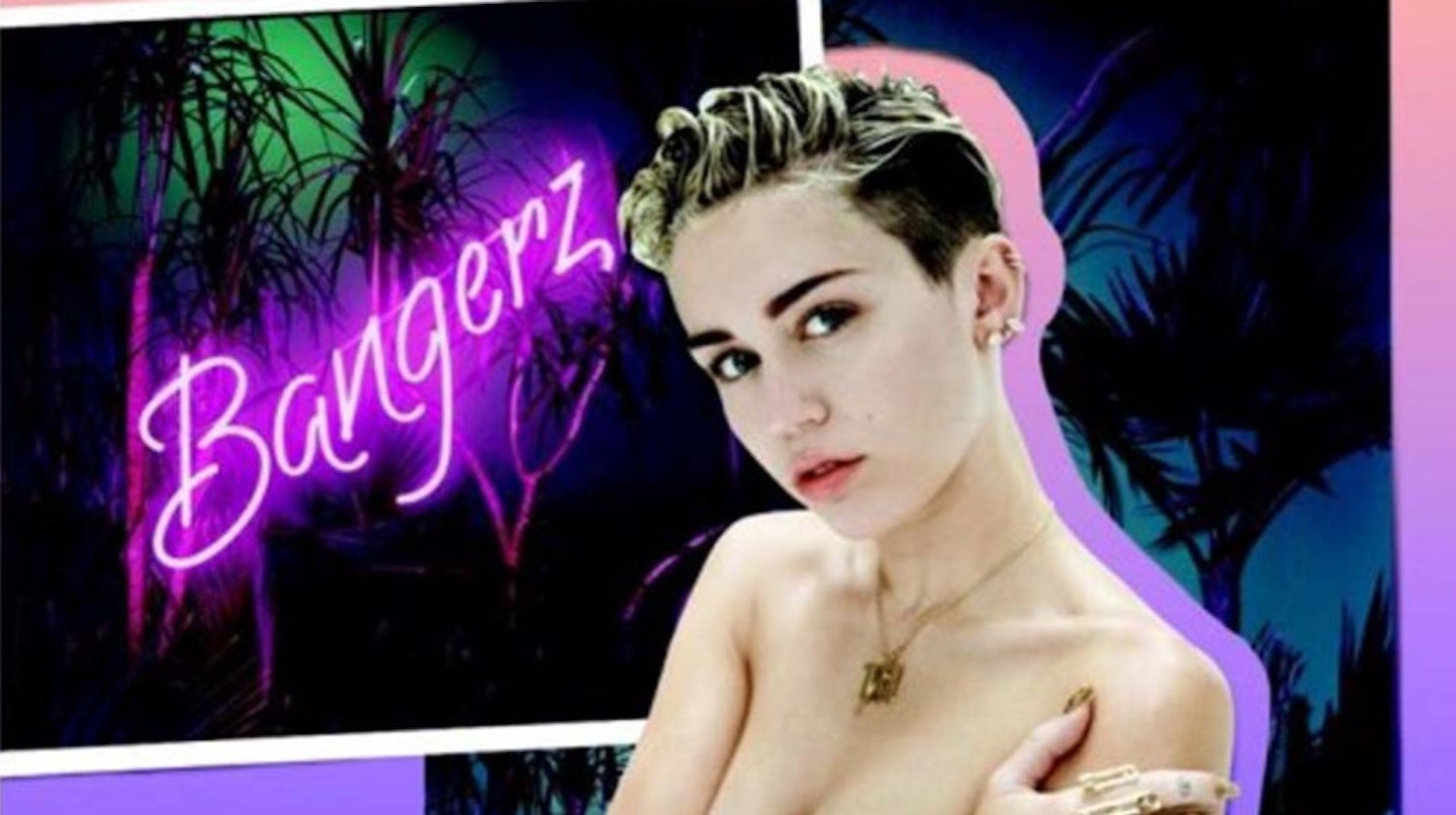 Showing off her bangerz on the cover of her album, Bangerz