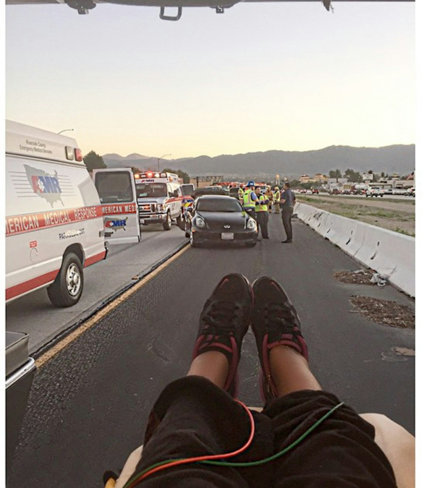 Sam was involved in this dramatic car accident