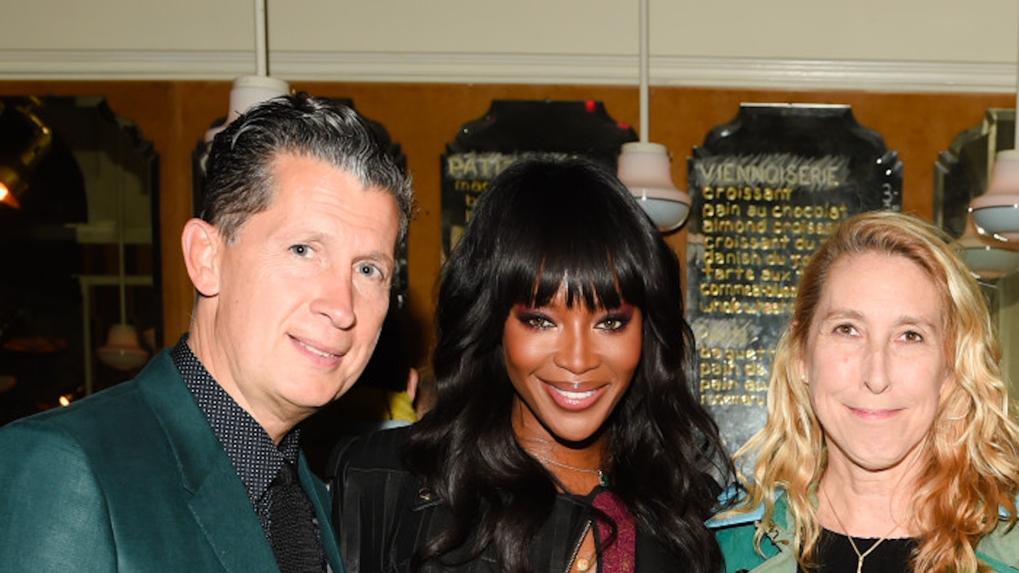 Stefano Tonchi, Naomi Campbell, Lisa Phillips wearing Burberry and Ed Atkins at Dinner Honouring Ed Atkins hosted by Burberry, Naomi Campbell, New Museum, and W Magazine