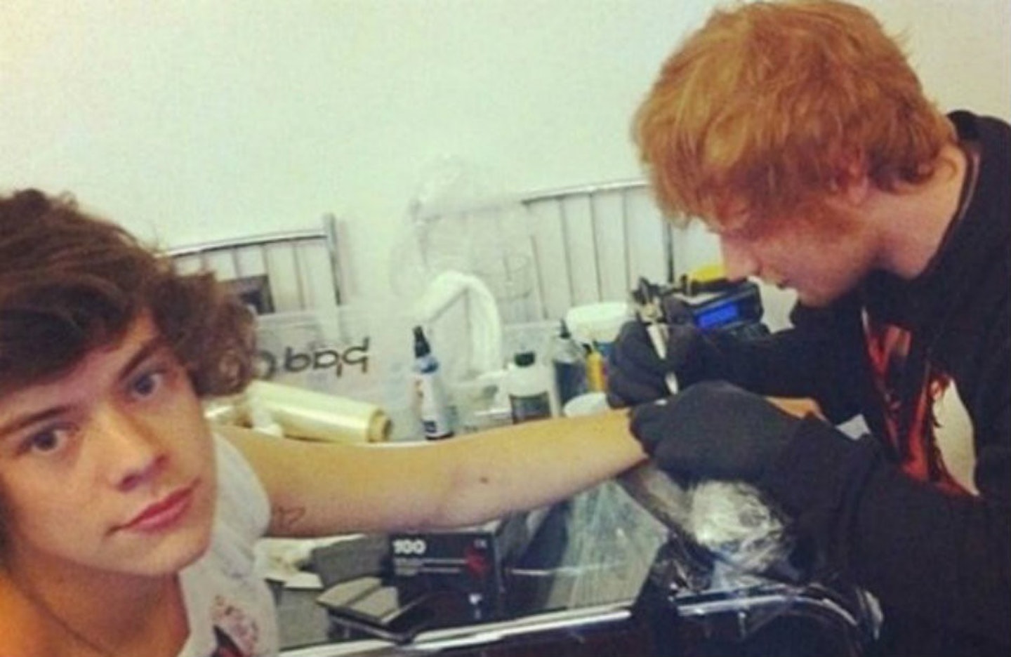 They're that close, Harry let Ed tattoo him