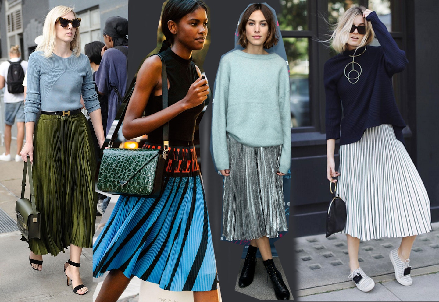 Pleated skirts [Getty and Instagram]