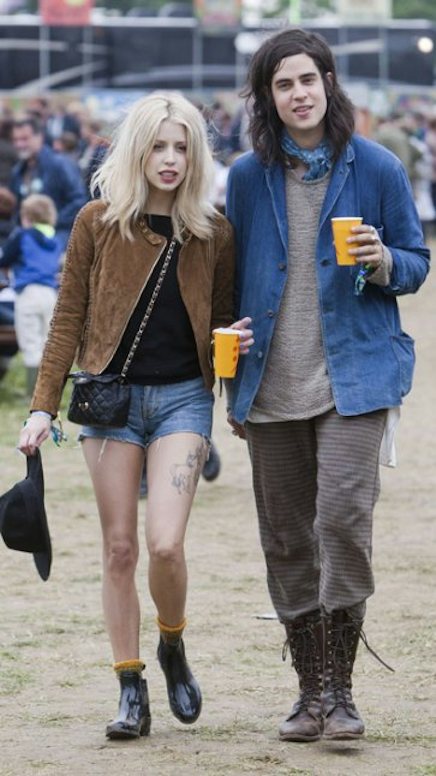 Peaches and Tom - pictured earlier this year at Glastonbury - sleep in seperate beds