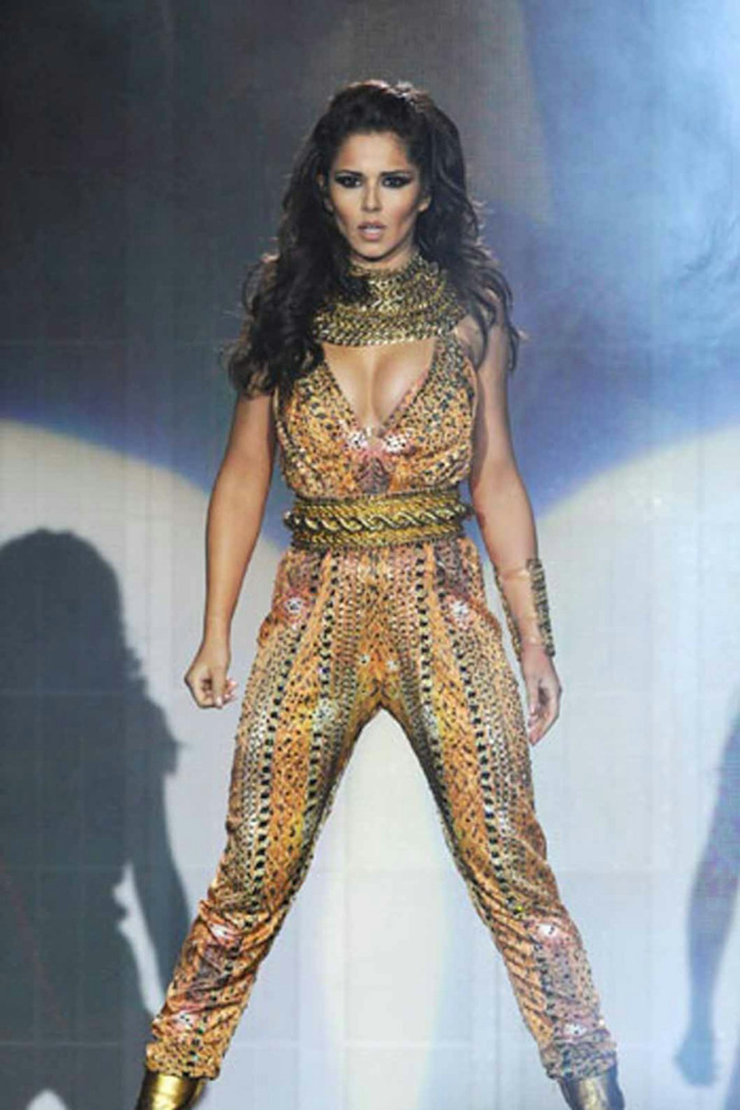 Cheryl Cole style a million lights tour gold jumpsuit