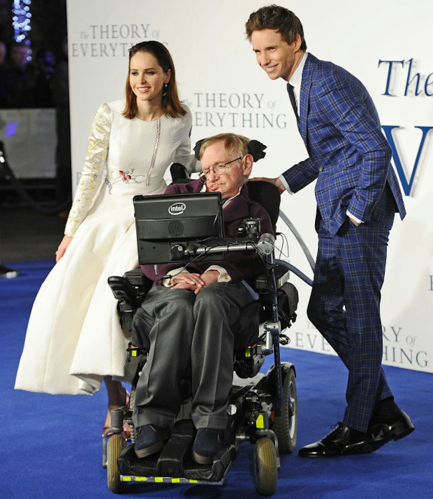 Eddie, Felicity and Stephen at the film's London premiere last December