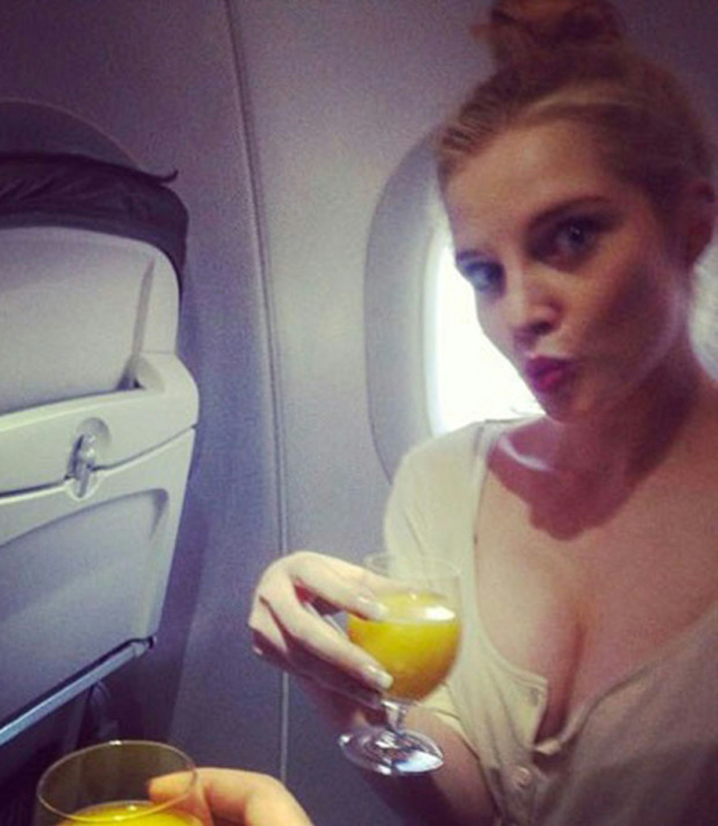 Helen-Flanagan-selfie-on-plane